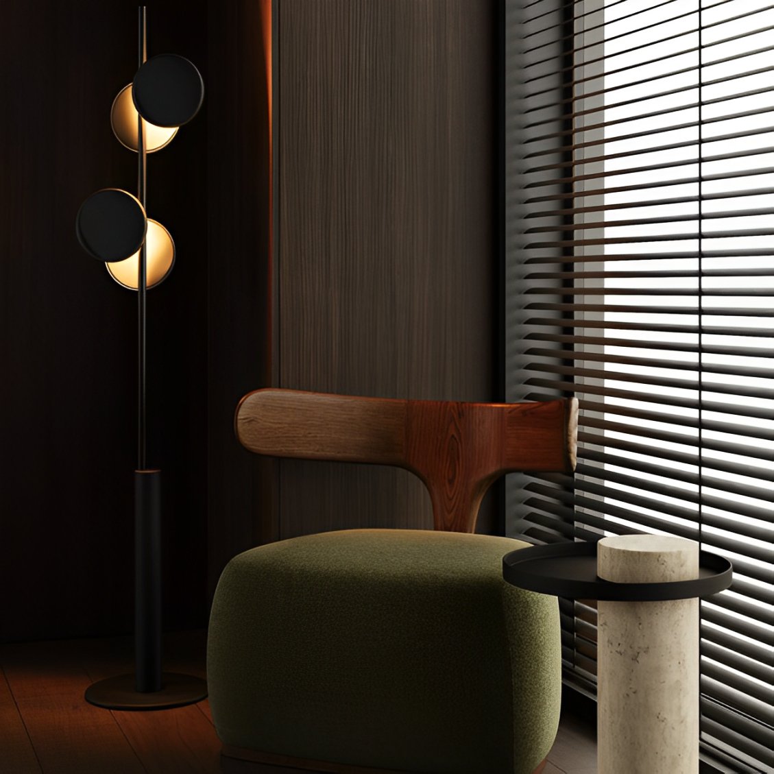 Lámpara de Pie Modular Negra con Dimming Inalámbrico y Diseño Personalizable para Salón 7