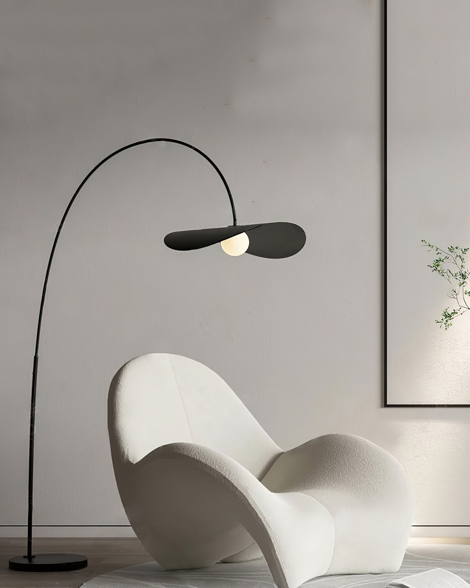 Lámpara de Pie Negra Moderna de Metal 165 cm para Salón y Espacios Contemporáneos - Diseño Minimalista y Funcional 2