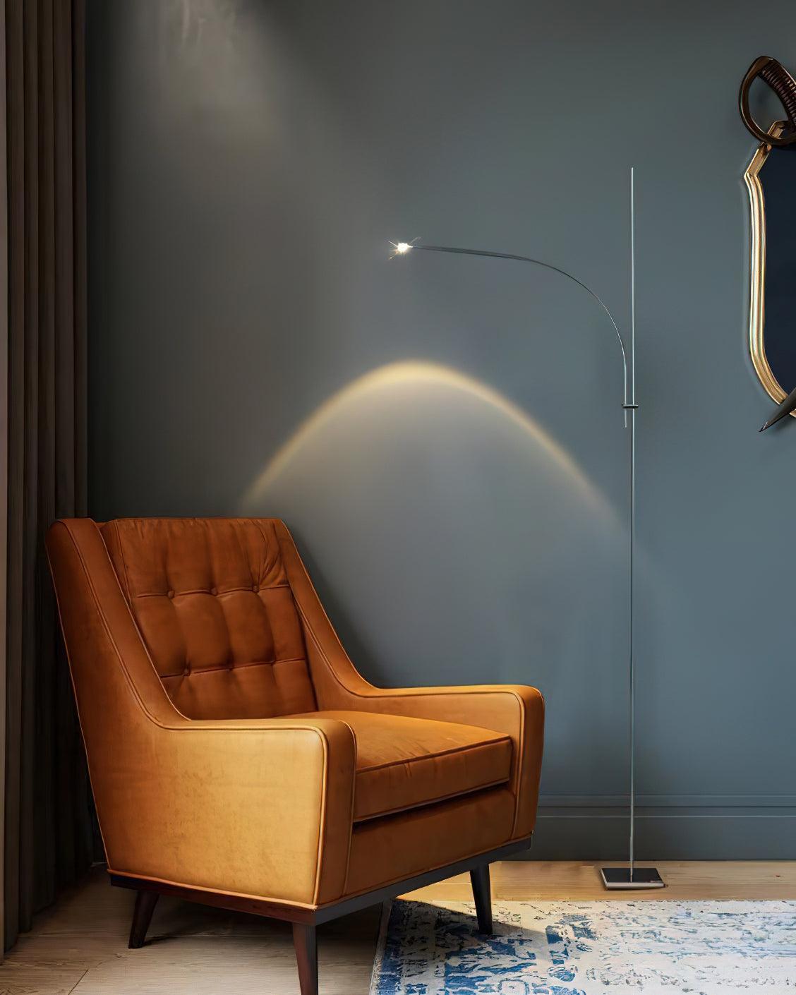 Lámpara de Pie Negra de Metal Elegante con Luz LED Integrada – Diseño Moderno para Salón y Espacios Interiores 8