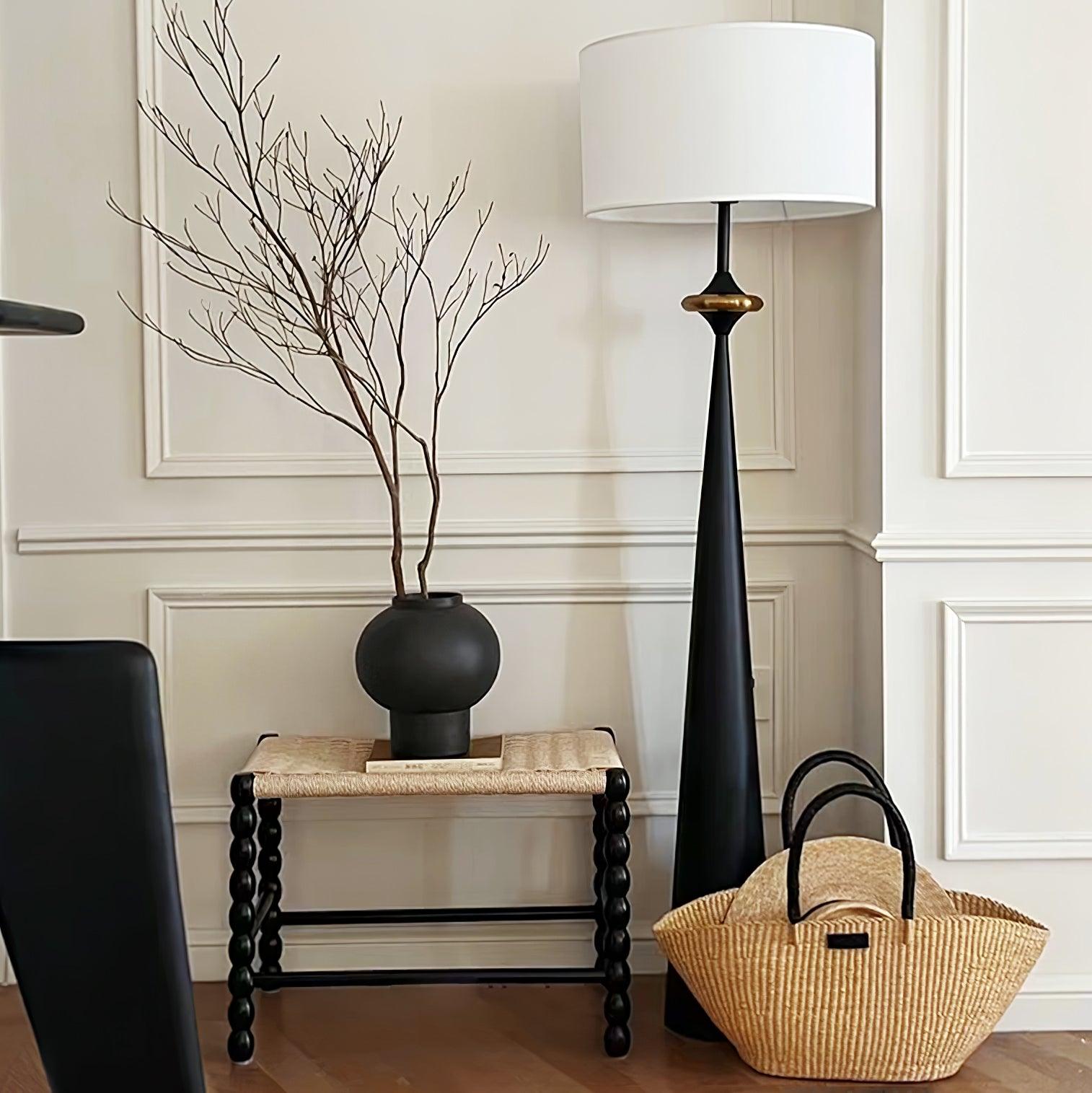 Lámpara de Pie Putney con Pantalla de Tela y Acabado Vintage – Diseño Moderno y Elegante 4