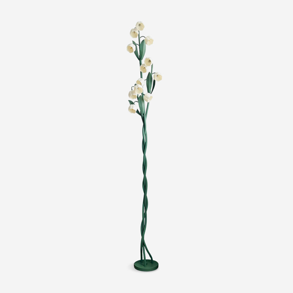 Lámpara de Pie Sara Orchid con Diseño Botánico y Luz Suave – Verde y Blanco 0