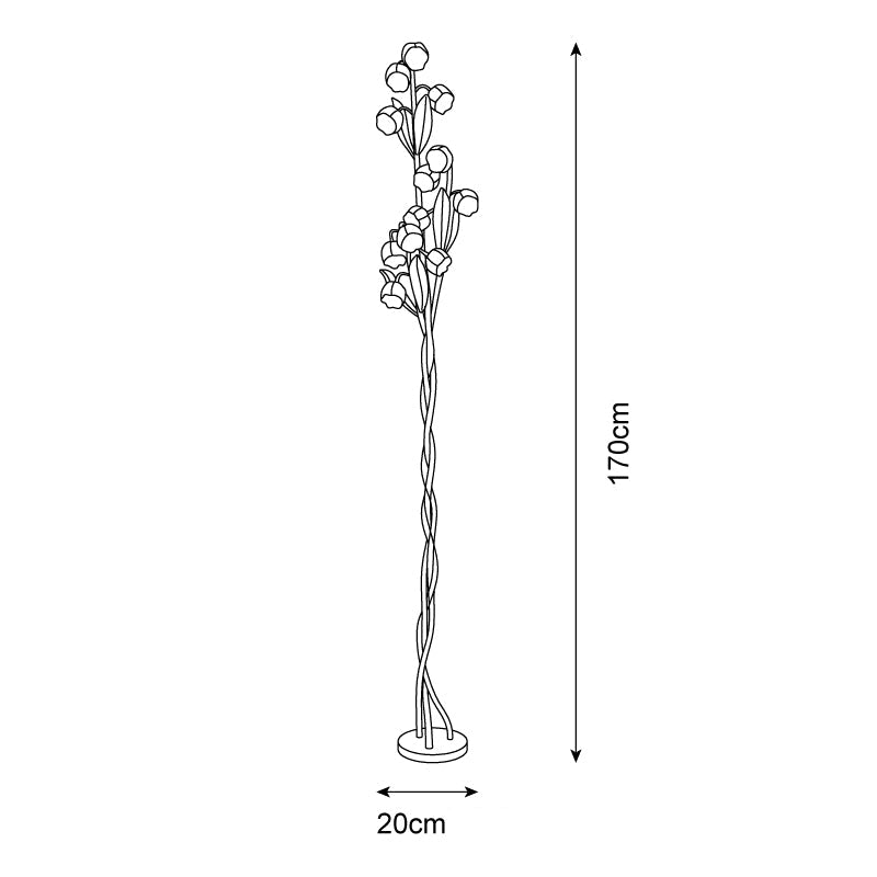 Lámpara de Pie Sara Orchid con Diseño Botánico y Luz Suave – Verde y Blanco 4