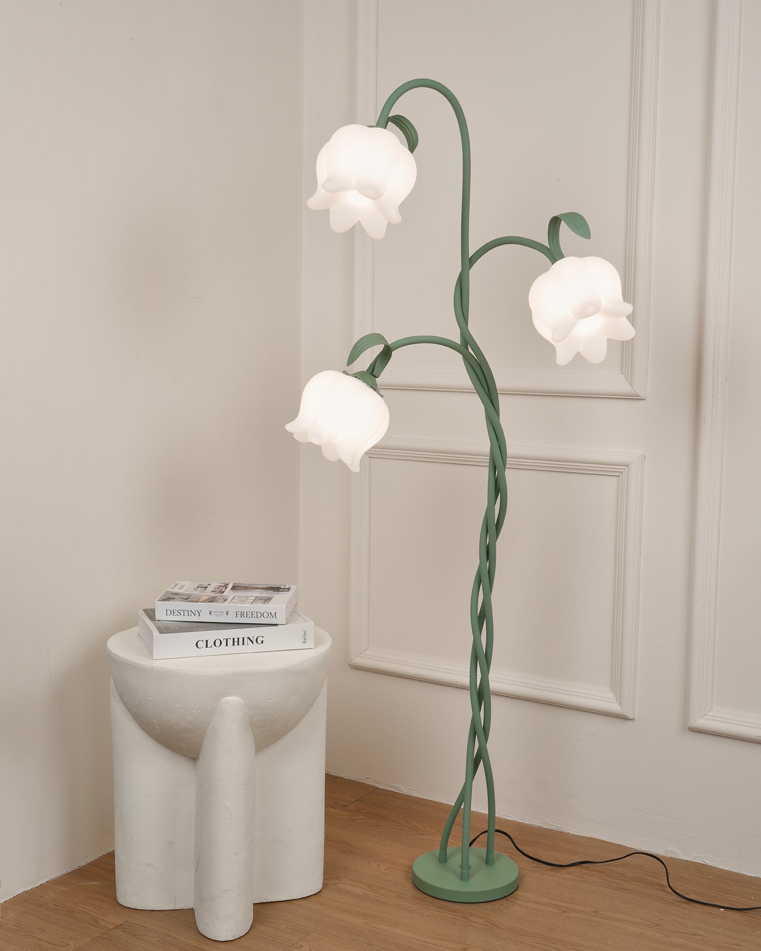 Lámpara de Pie Tulipán Flexible con Pantallas en Forma de Flor y Acabado Verde – Ideal para Salón y Decoración Moderna 6