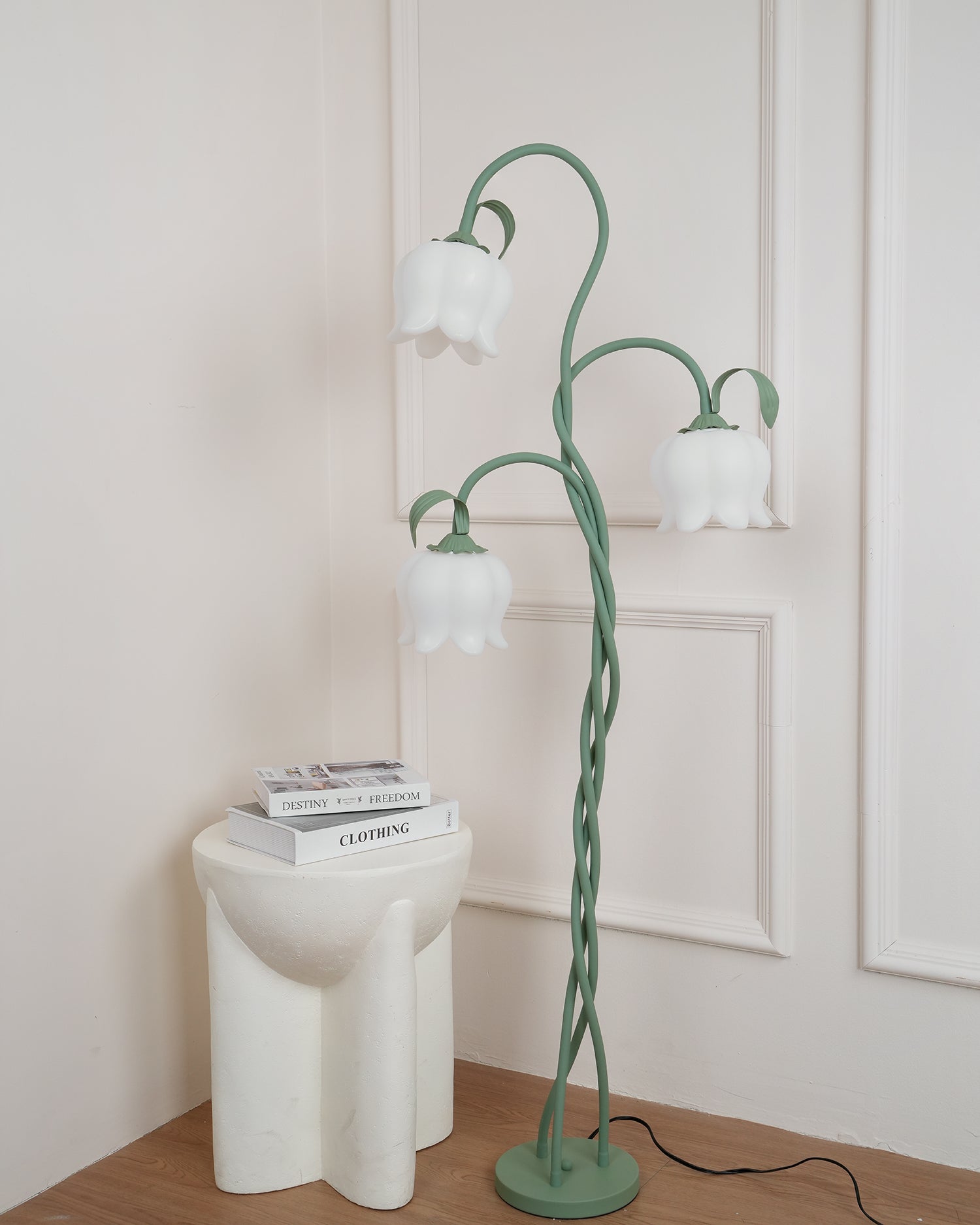 Lámpara de Pie Tulipán Flexible con Pantallas en Forma de Flor y Acabado Verde – Ideal para Salón y Decoración Moderna 8