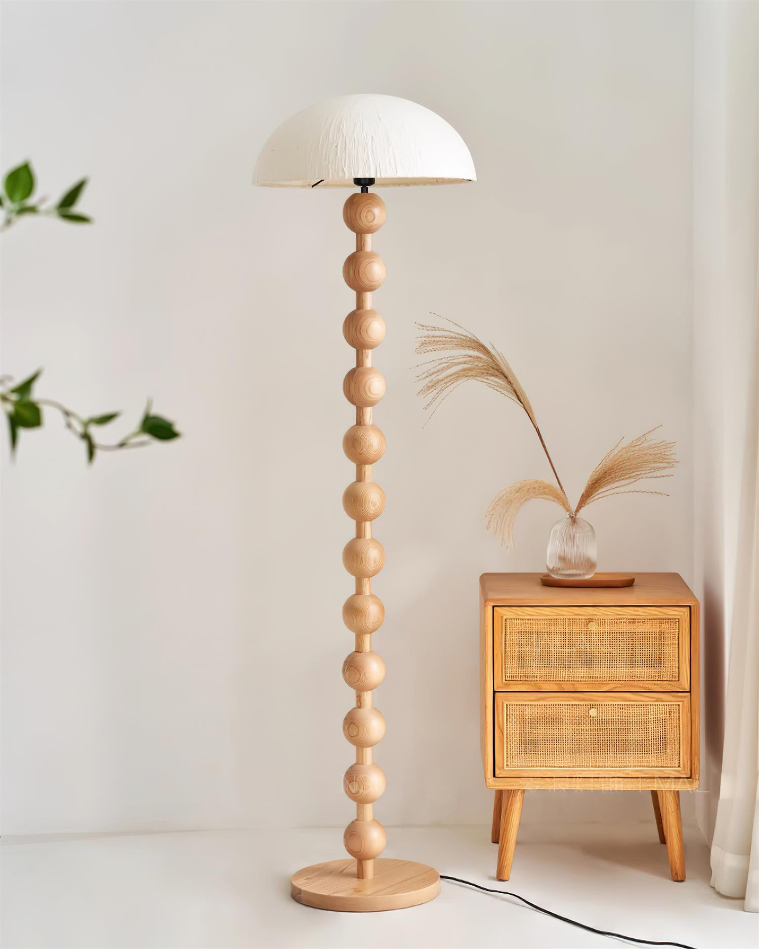 Lámpara de Pie con Diseño Escultural de Madera y Pantalla de Papel de Arroz – Ideal para Decoración Interior 7