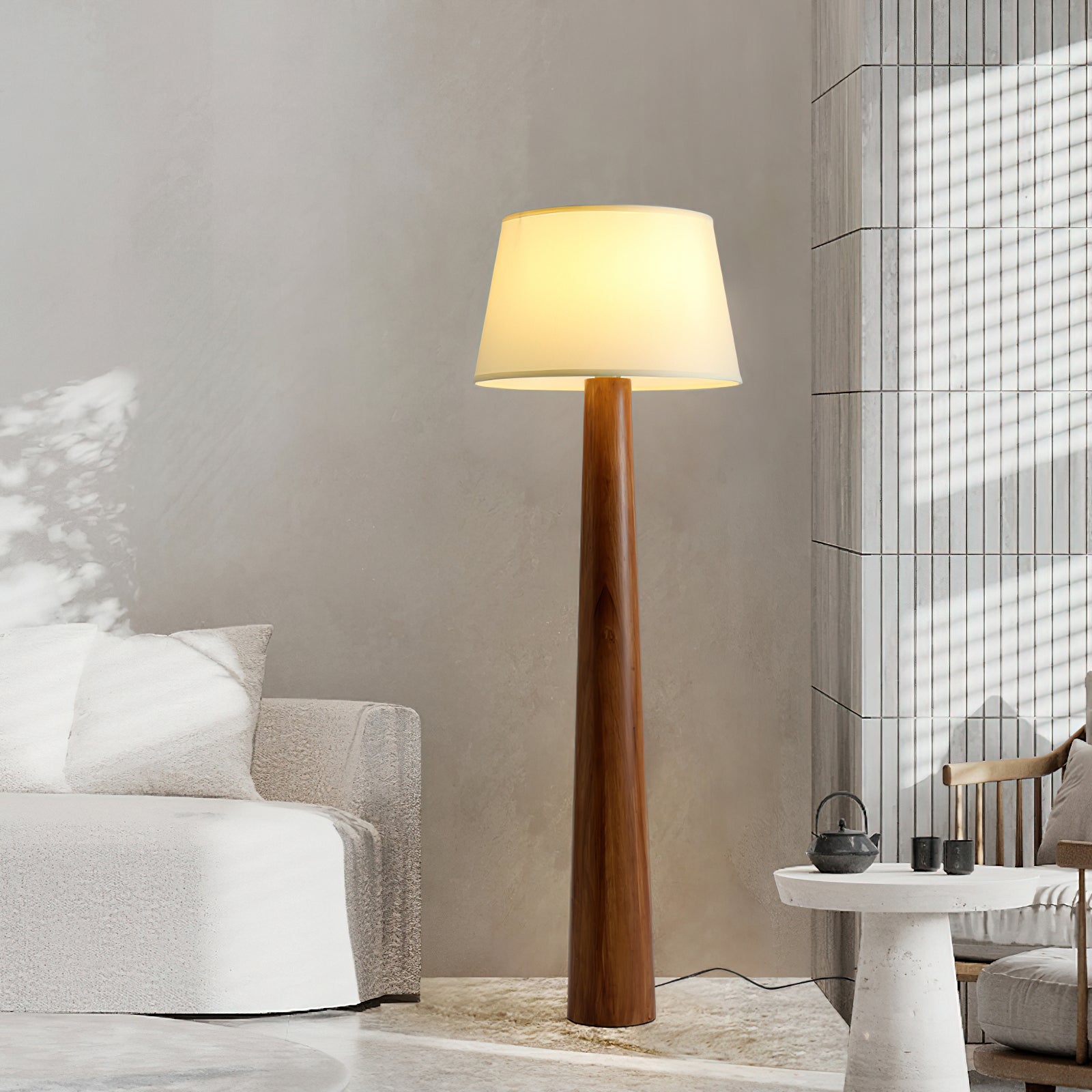 Lámpara de Pie de Madera Malva Minimalista para Salón – Iluminación Moderna y Acogedora 3