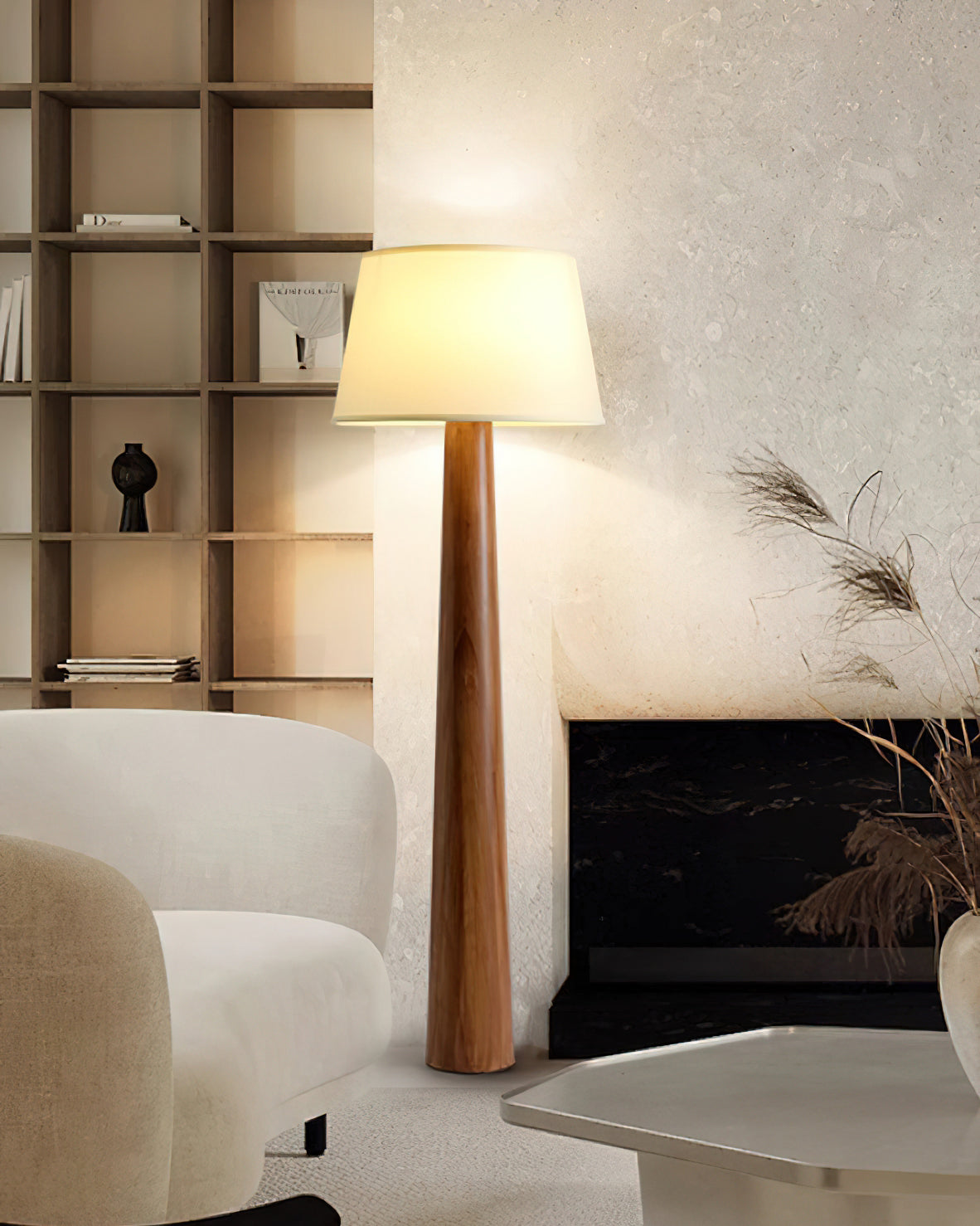 Lámpara de Pie de Madera Malva Minimalista para Salón – Iluminación Moderna y Acogedora 7