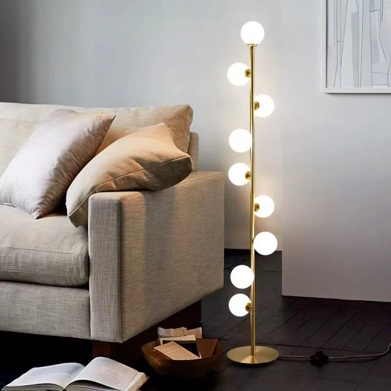Lámpara de Pie de Vidrio Nórdica con Diseño Minimalista y Elegante – Ideal para Interiores Modernos 0