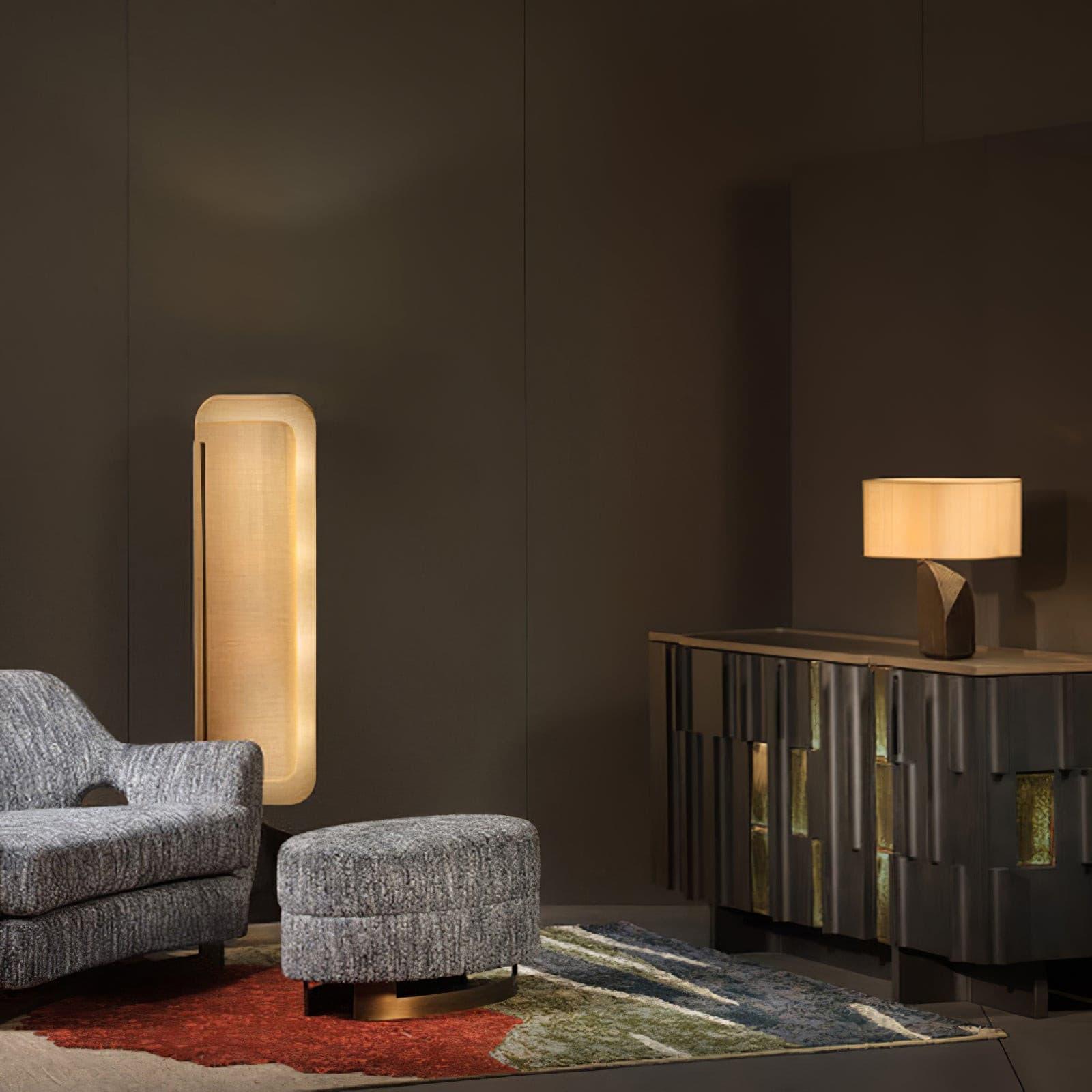 Lámpara de Suelo Moderna Ibiza con Base de Abaca y Pantalla de Lino – Altura 158 cm 7