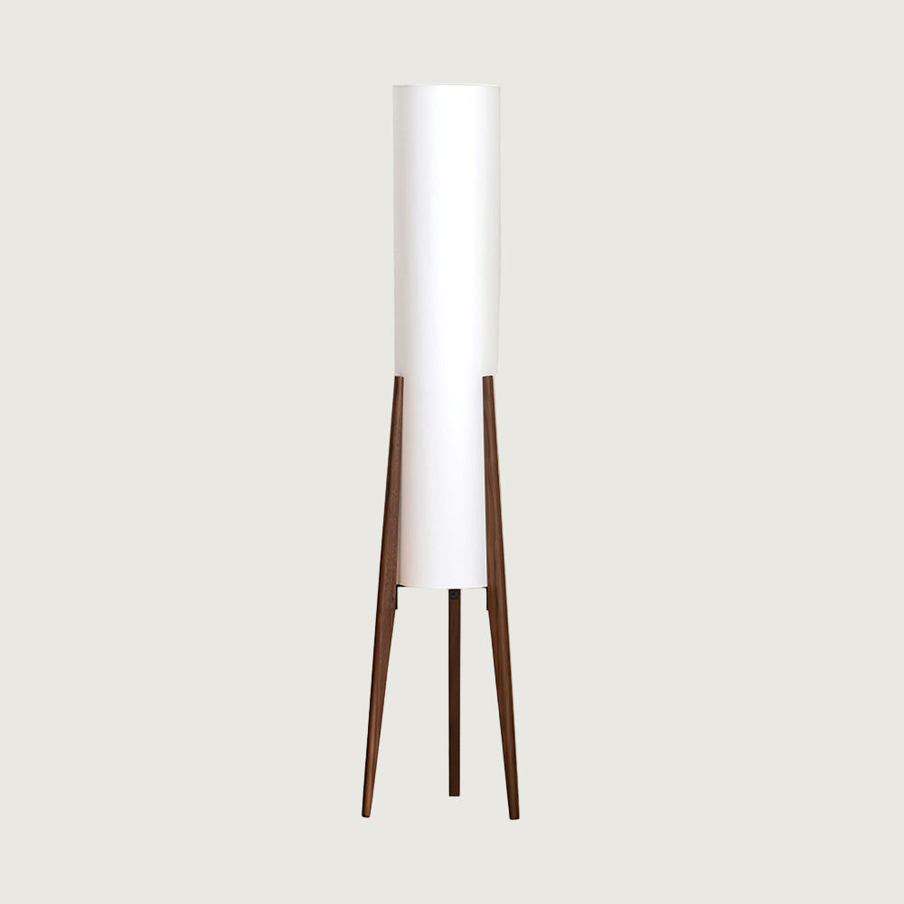 Lámpara de Suelo Zen con Base de Nogal y Pantalla de Tela – Iluminación Elegante para Interiores 0