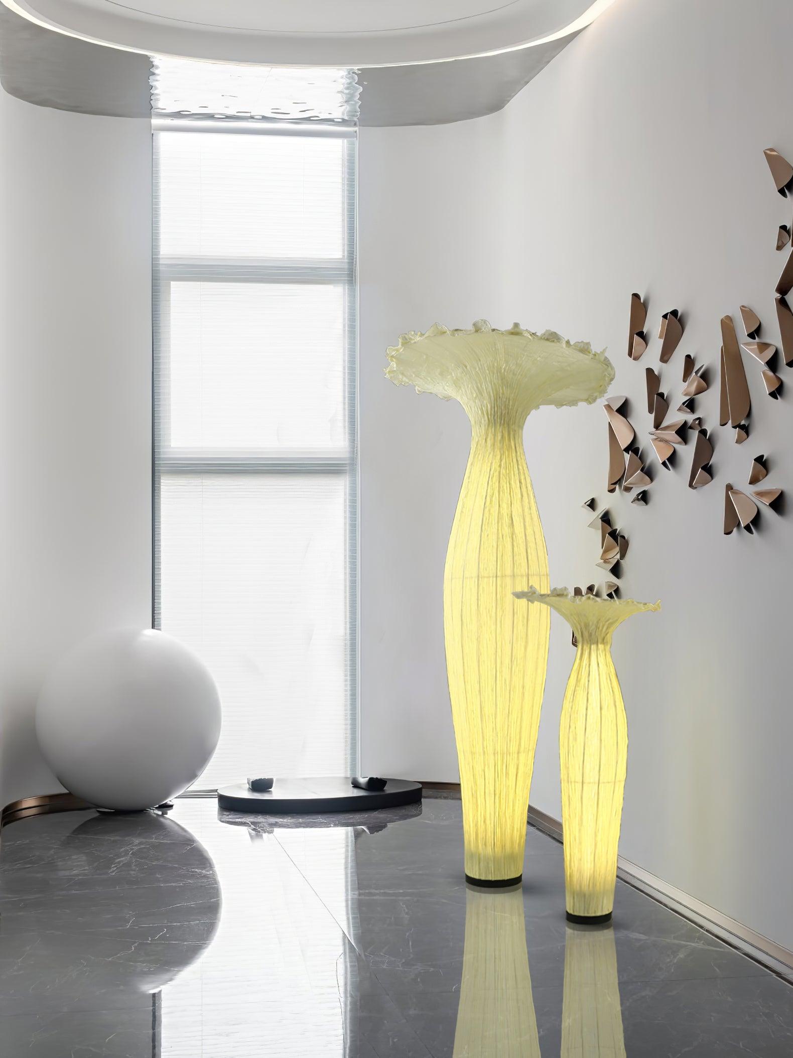 Lámpara de Suelo de Tela en Forma de Jarrón con Diseño Moderno y Elegante 8
