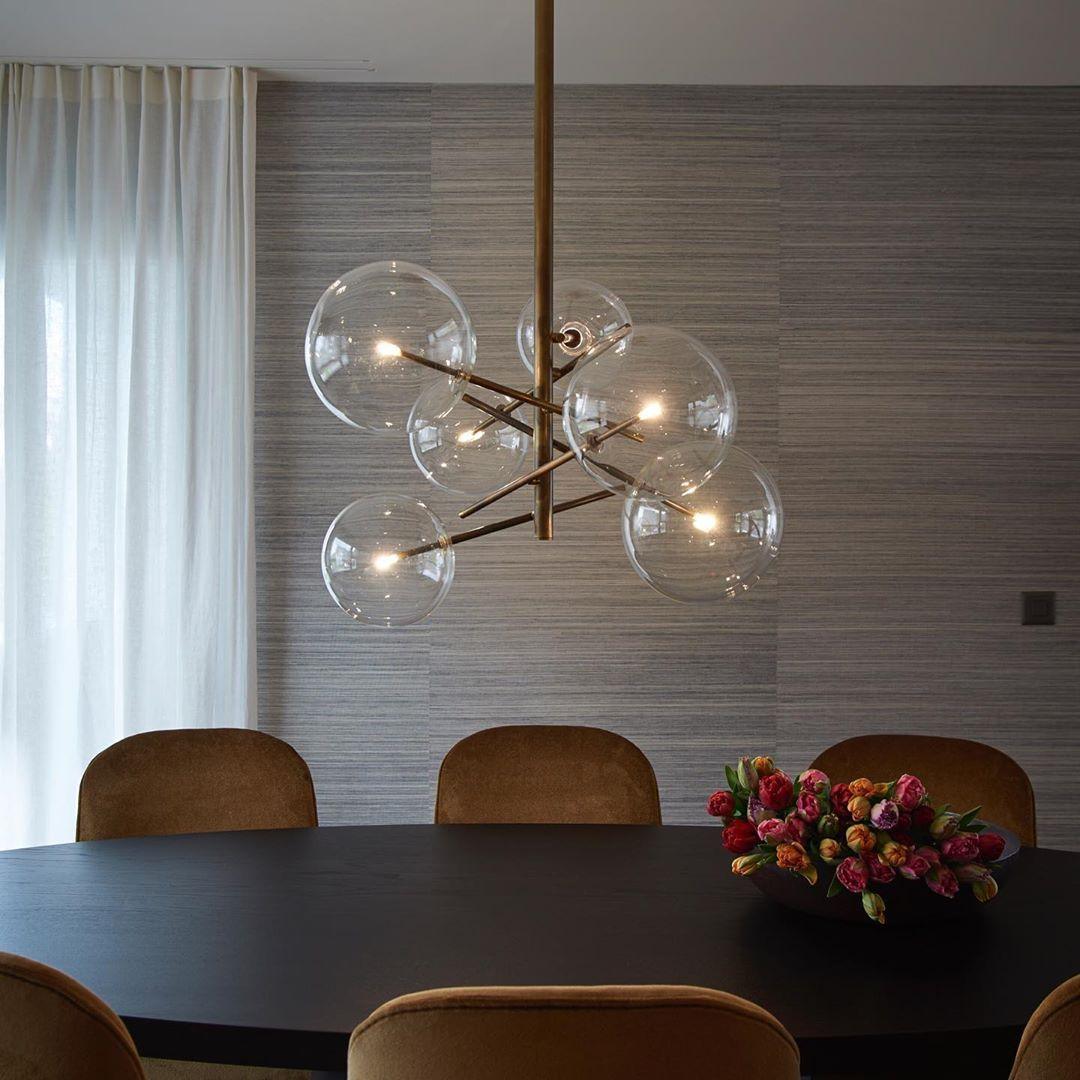 Lámpara de Suspensión Bolle con Esferas de Cristal y Luz LED – Personalizable en Altura 3