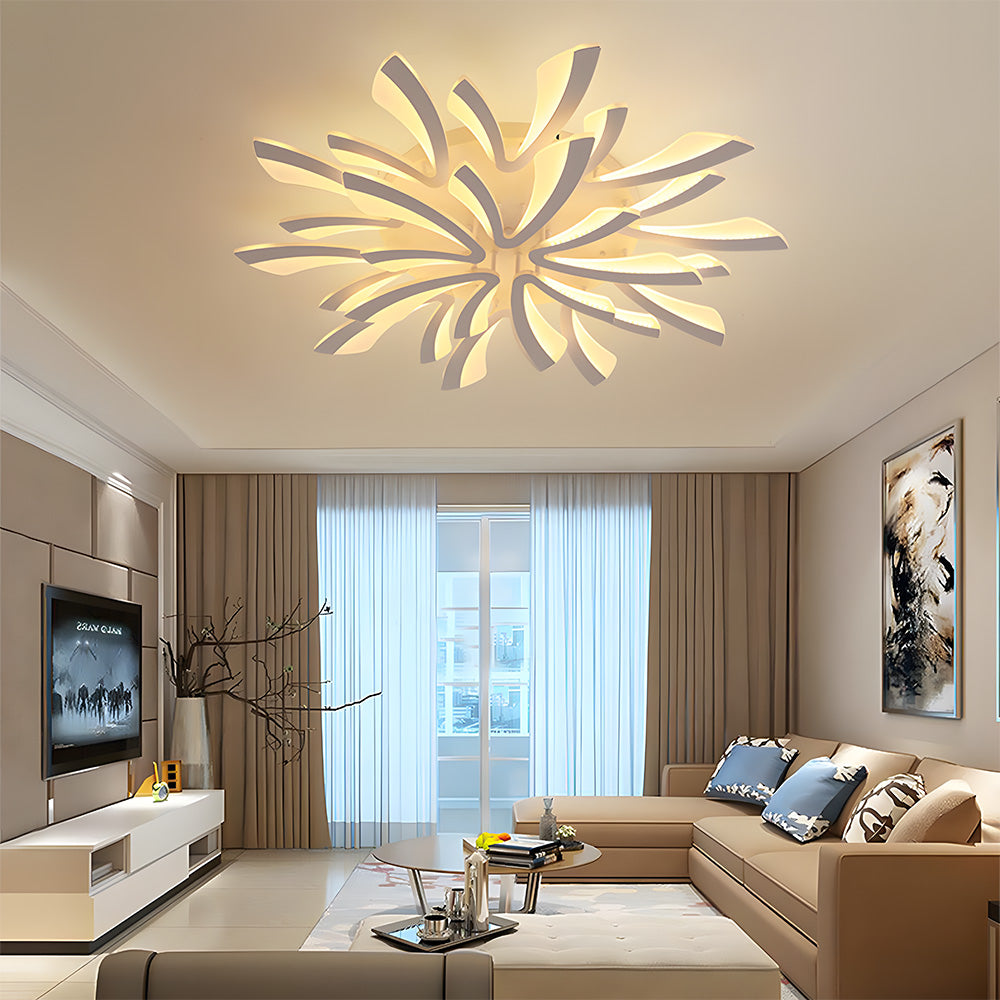 Lámpara de Techo Acrílica en Diseño de Pétalos para Sala de Estar – Iluminación Moderna y Elegante 15