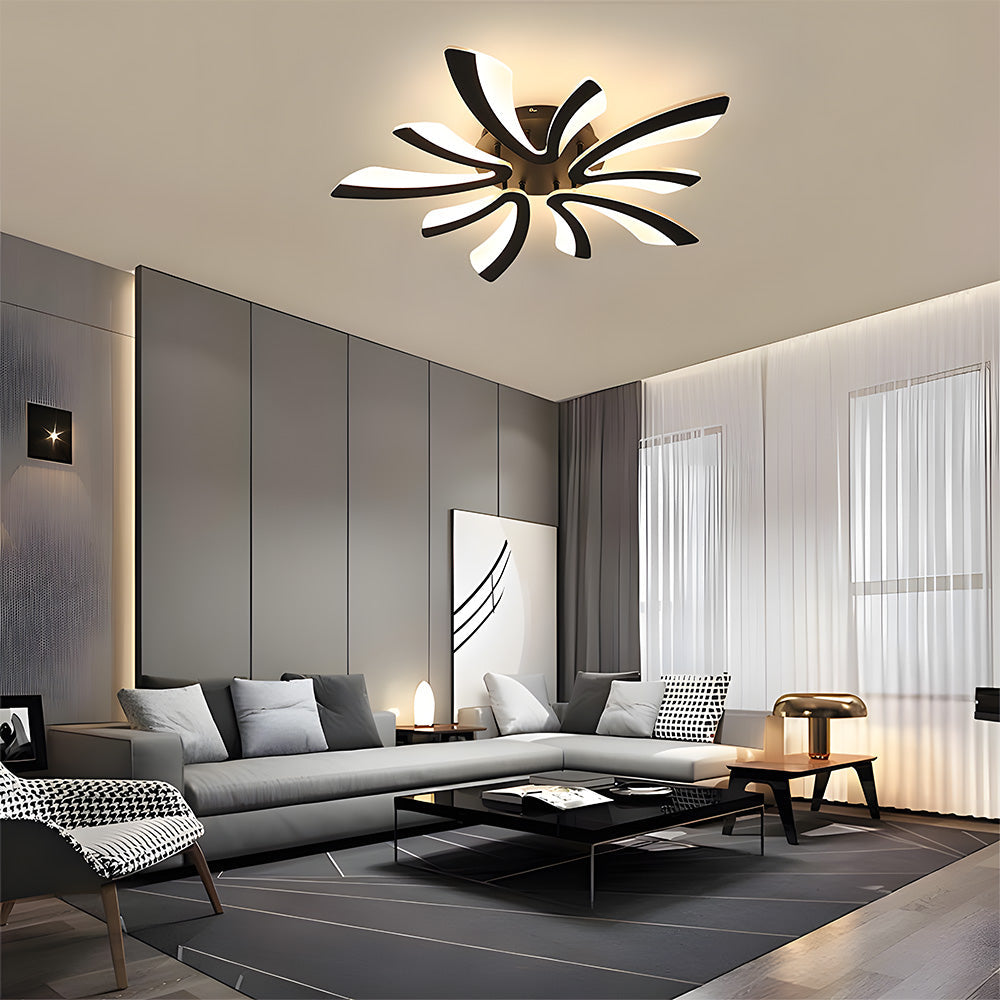 Lámpara de Techo Acrílica en Diseño de Pétalos para Sala de Estar – Iluminación Moderna y Elegante 6