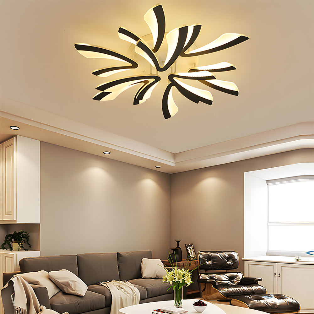 Lámpara de Techo Acrílica en Diseño de Pétalos para Sala de Estar – Iluminación Moderna y Elegante 9