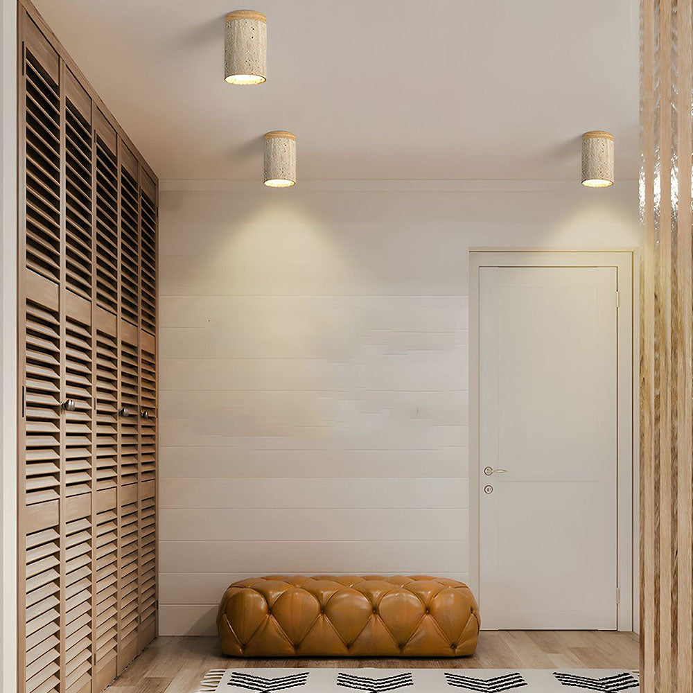 Lámpara de Techo Cilíndrica de Madera para Pasillo – Diseño Elegante y Natural 5
