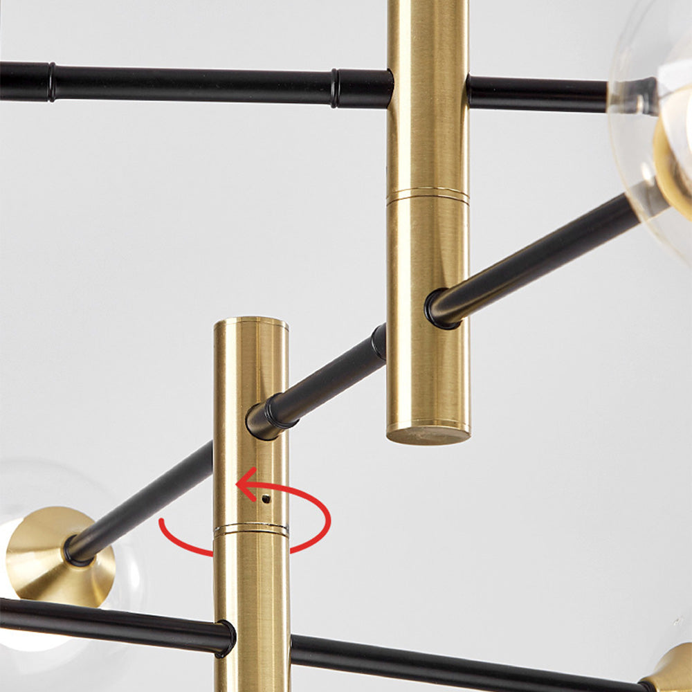 Lámpara de Techo Colgante Sputnik, Araña Moderna de Hierro y Vidrio, 4/6 Bombillas, Acabado Blanco 8