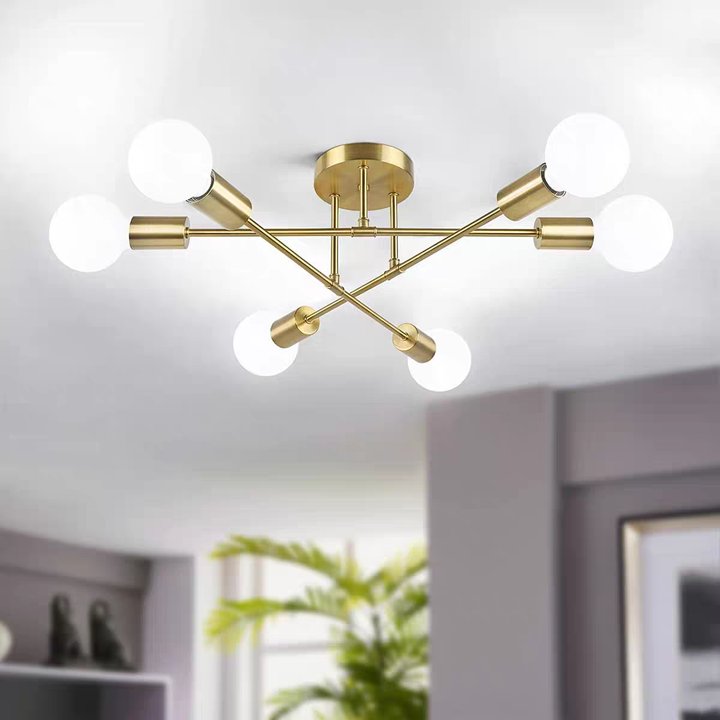 Lámpara de Techo Creativa de Hierro con Múltiples Cabezas para Iluminación Moderna en Dormitorio y Salón 5