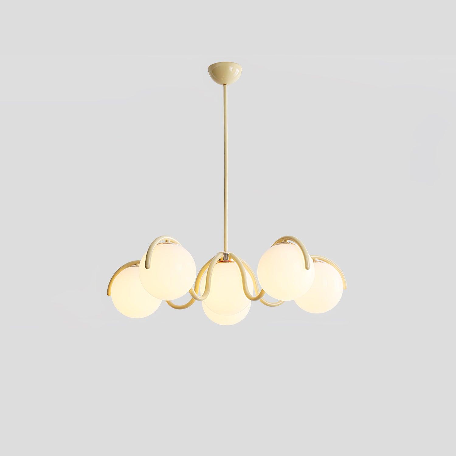 Lámpara de Techo Curva de Metal y Vidrio, Diseño Moderno para Comedor y Cocina, 69 cm, Compatible con LED 0