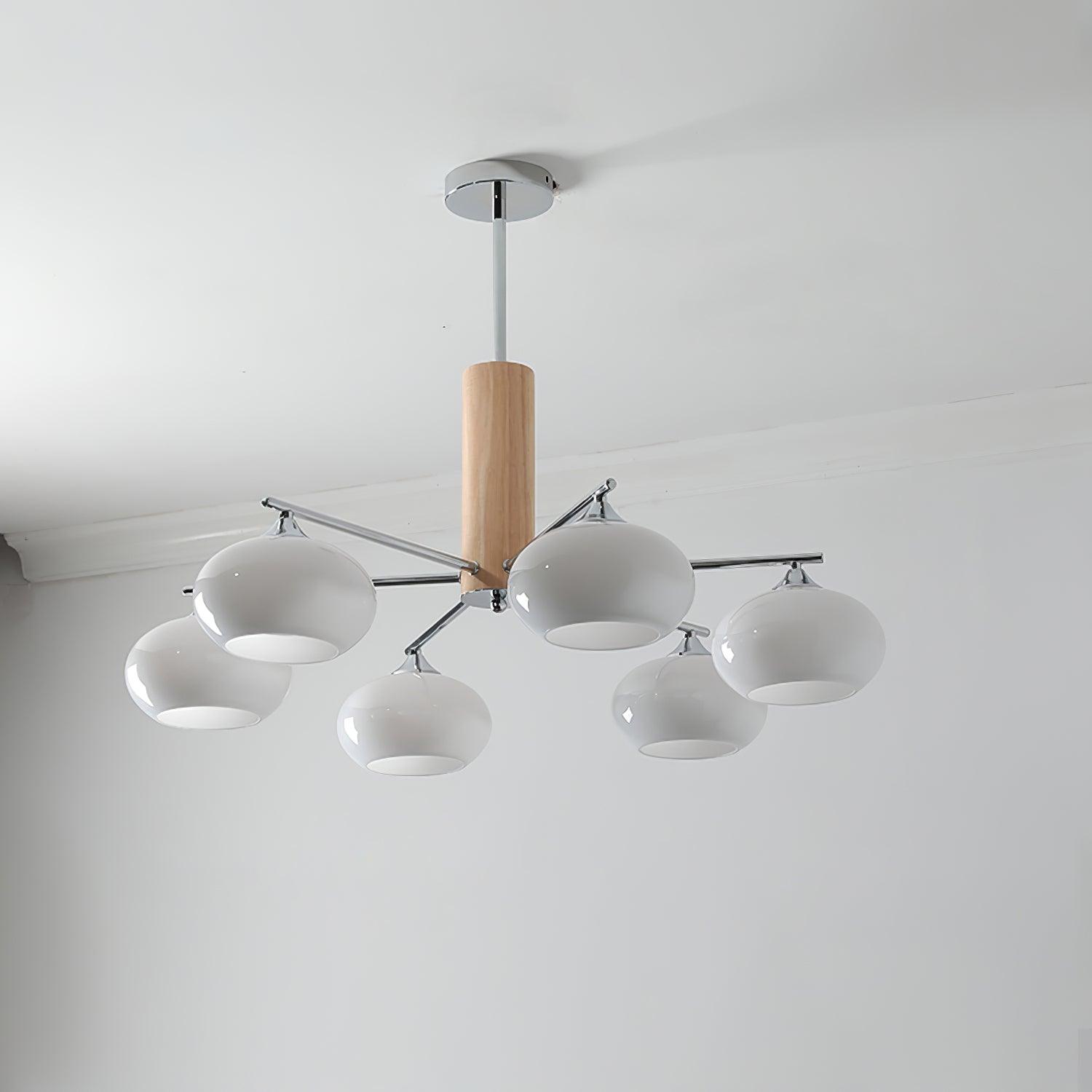 Lámpara de Techo Elíptica de Vidrio Persimón, 3/6/8 Lámparas, Diseño Moderno, Altura Ajustable, Ideal para Interiores 11