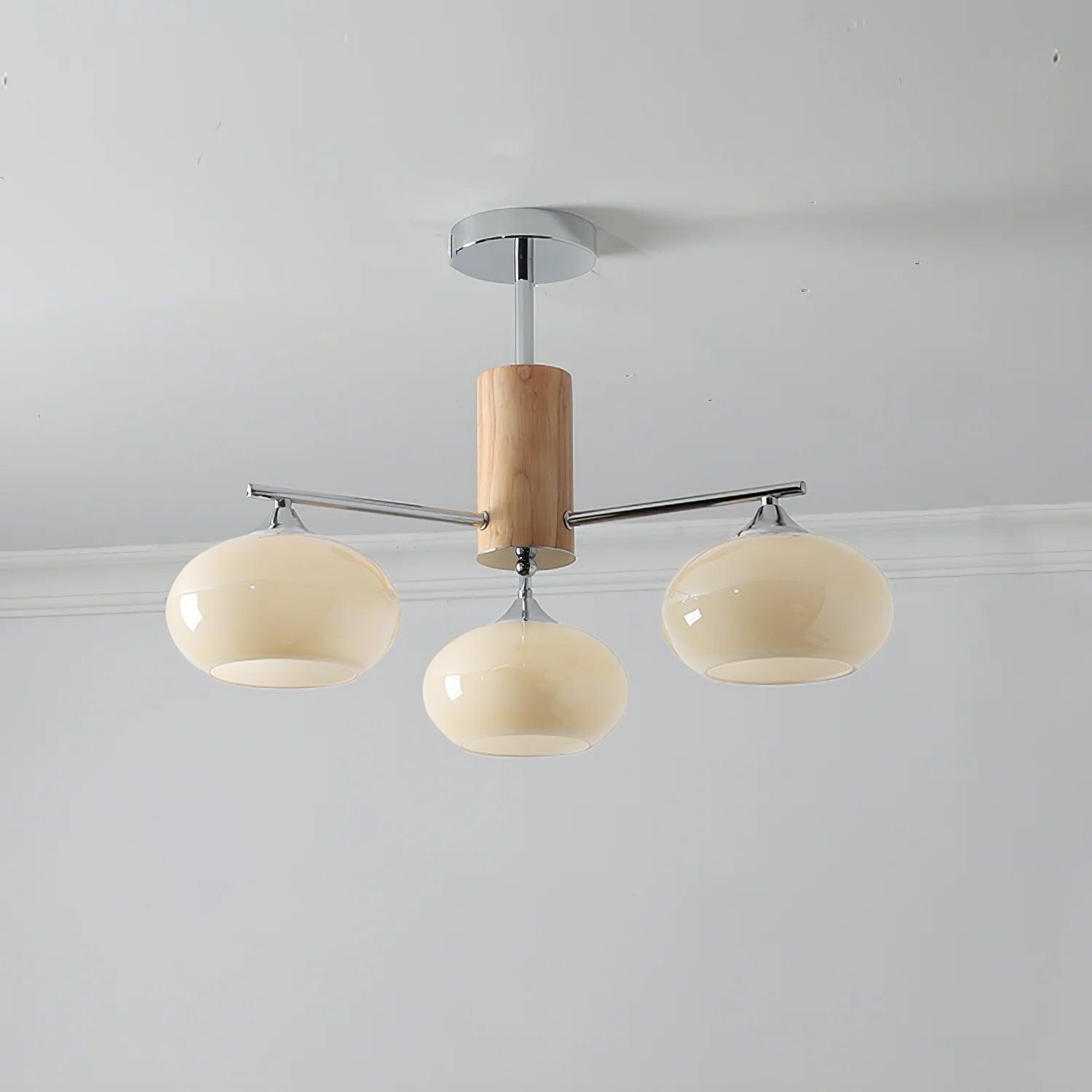 Lámpara de Techo Elíptica de Vidrio Persimón, 3/6/8 Lámparas, Diseño Moderno, Altura Ajustable, Ideal para Interiores 9