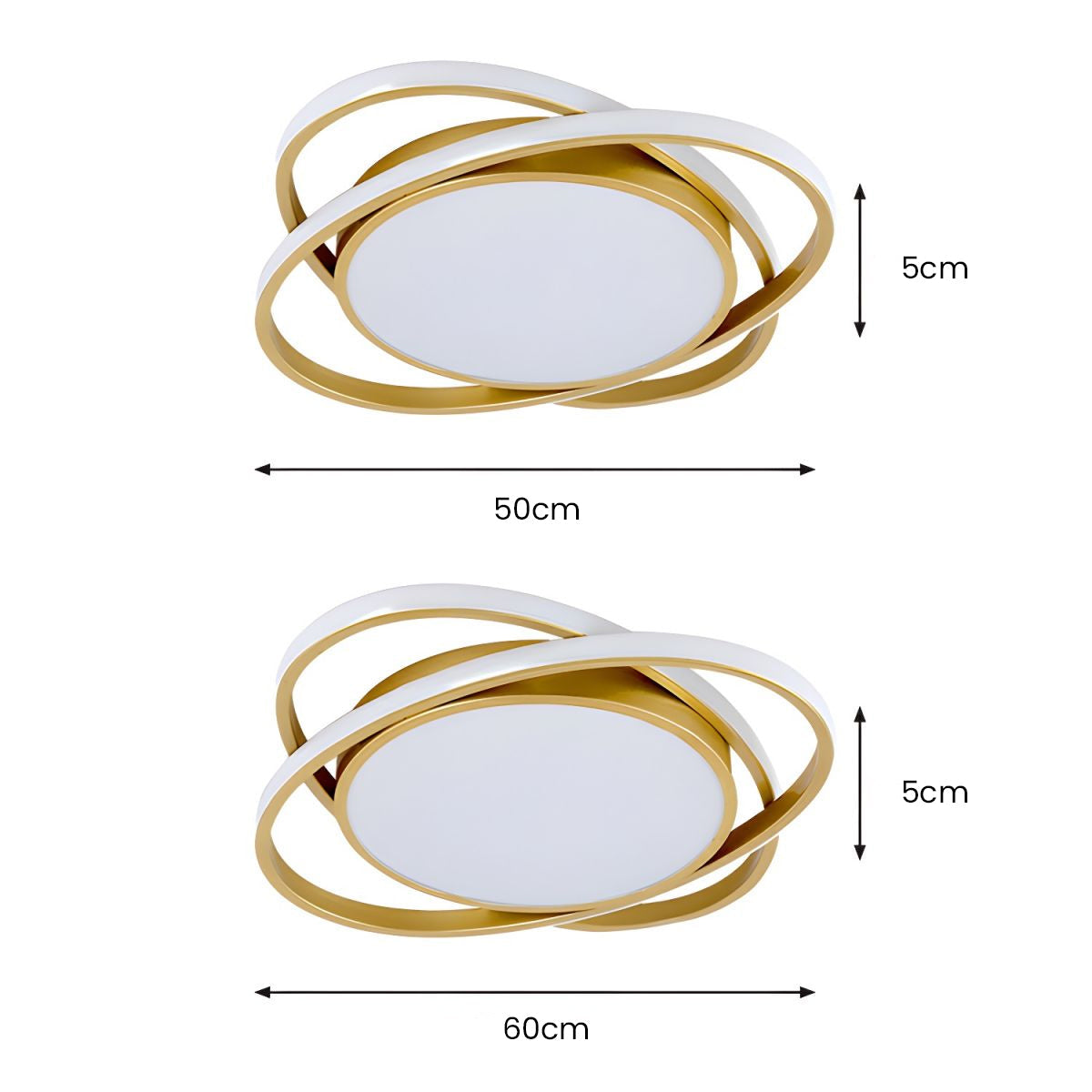 Lámpara de Techo Empotrada Estilosa para Iluminación de Dormitorio – 50/60 cm, LED 3