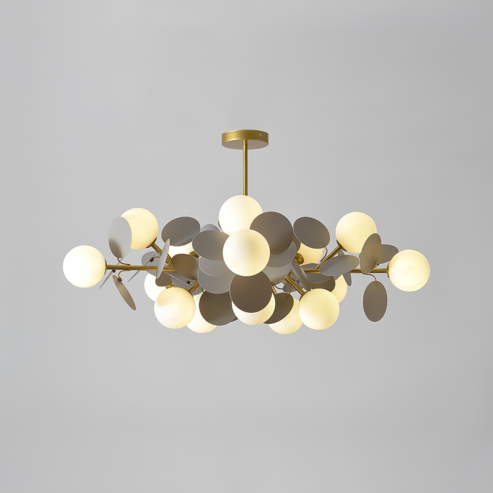 Lámpara de Techo Estilo Árbol Off White con 8-15 Luces, Diseño Geométrico y Botánico, Ideal para Iluminación Moderna y Ambiental 13
