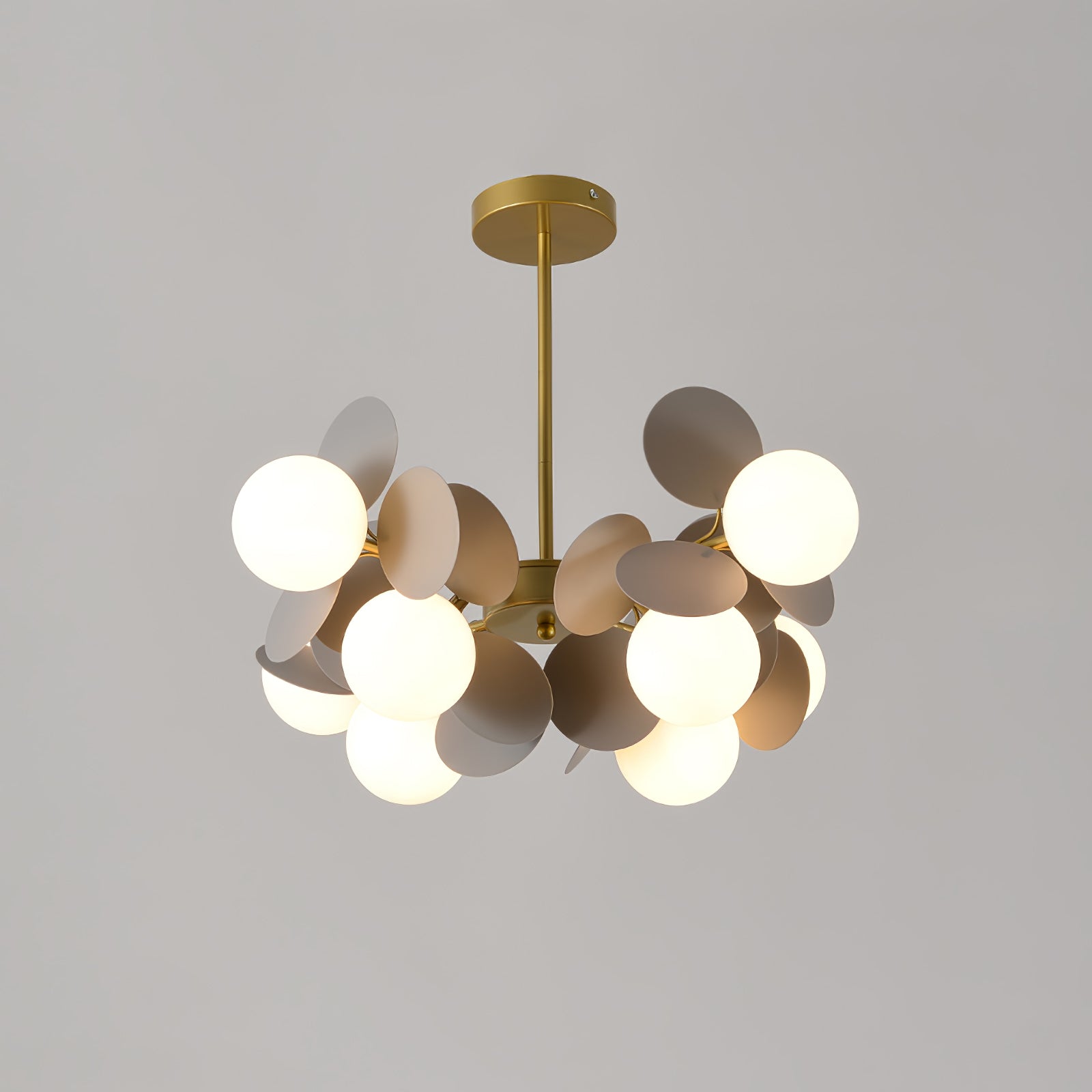 Lámpara de Techo Estilo Árbol Off White con 8-15 Luces, Diseño Geométrico y Botánico, Ideal para Iluminación Moderna y Ambiental 15