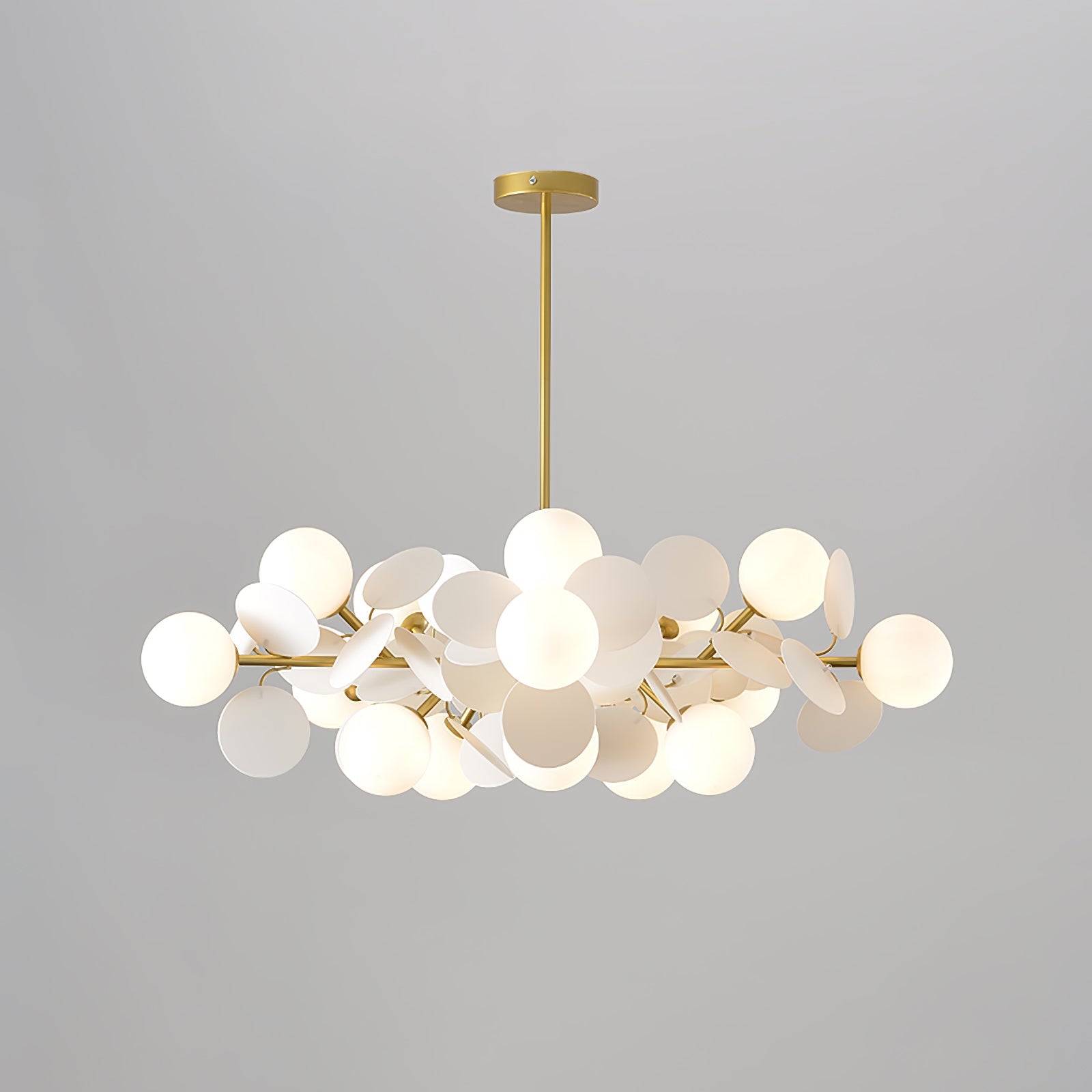 Lámpara de Techo Estilo Árbol Off White con 8-15 Luces, Diseño Geométrico y Botánico, Ideal para Iluminación Moderna y Ambiental 19