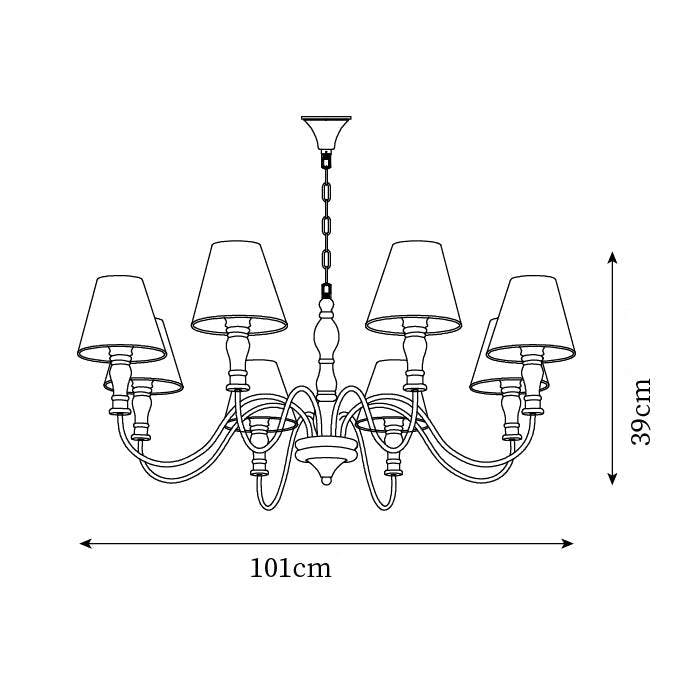 Lámpara de Techo Floral Alyssa de Metal y Madera, 3, 6 o 8 Luces, Ideal para Salones y Comedores - Lámparas de Techo Modernas 7