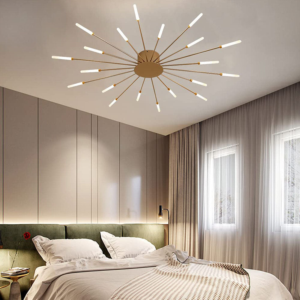 Lámpara de Techo LED Creativa de Múltiples Cabezas para Dormitorio - Iluminación Moderna y Eficiente en Hierro 12
