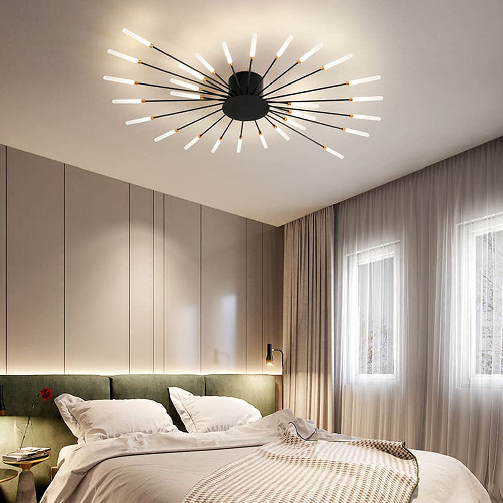Lámpara de Techo LED Creativa de Múltiples Cabezas para Dormitorio - Iluminación Moderna y Eficiente en Hierro 17
