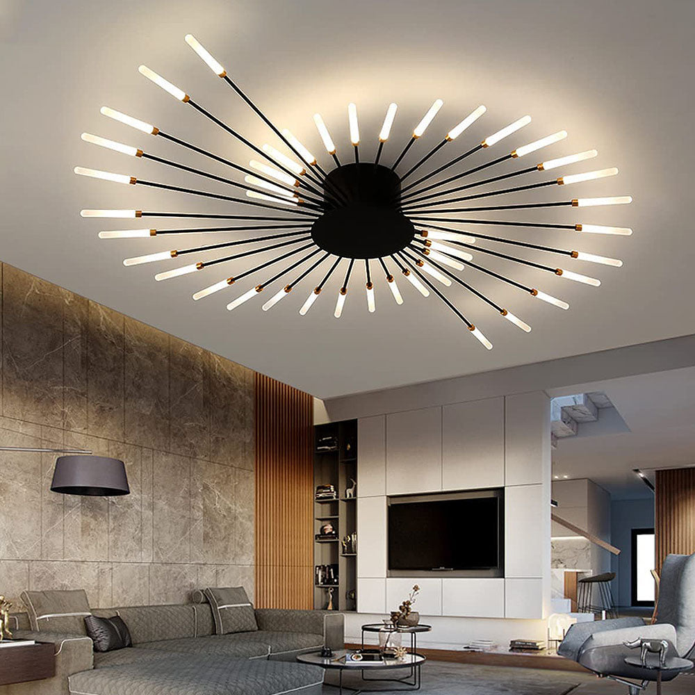 Lámpara de Techo LED Creativa de Múltiples Cabezas para Dormitorio - Iluminación Moderna y Eficiente en Hierro 18