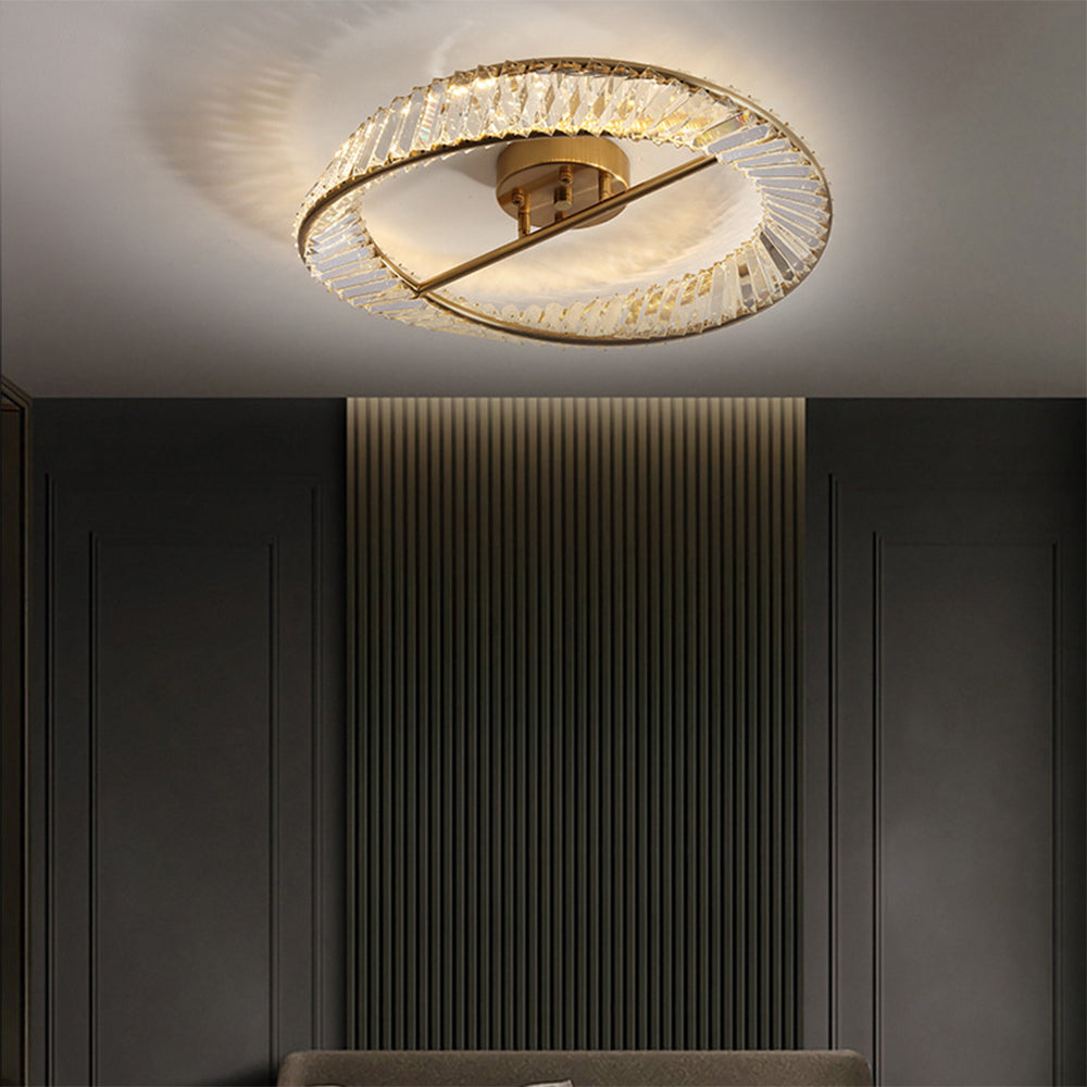 Lámpara de Techo LED Cristal Redonda Moderna para Sala de Estar – 40cm y 50cm 1