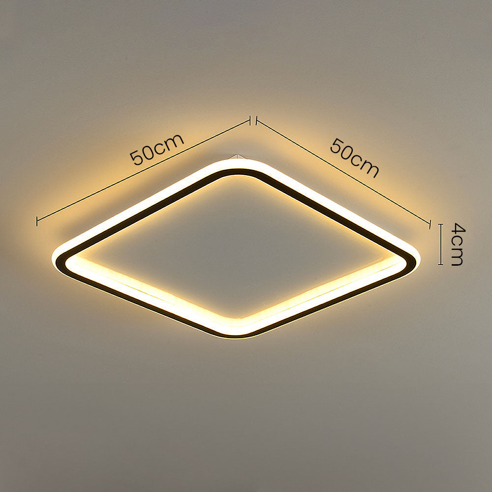 Lámpara de Techo LED Cuadrada Geométrica para Dormitorio - Diseño Moderno y Eficiente 8