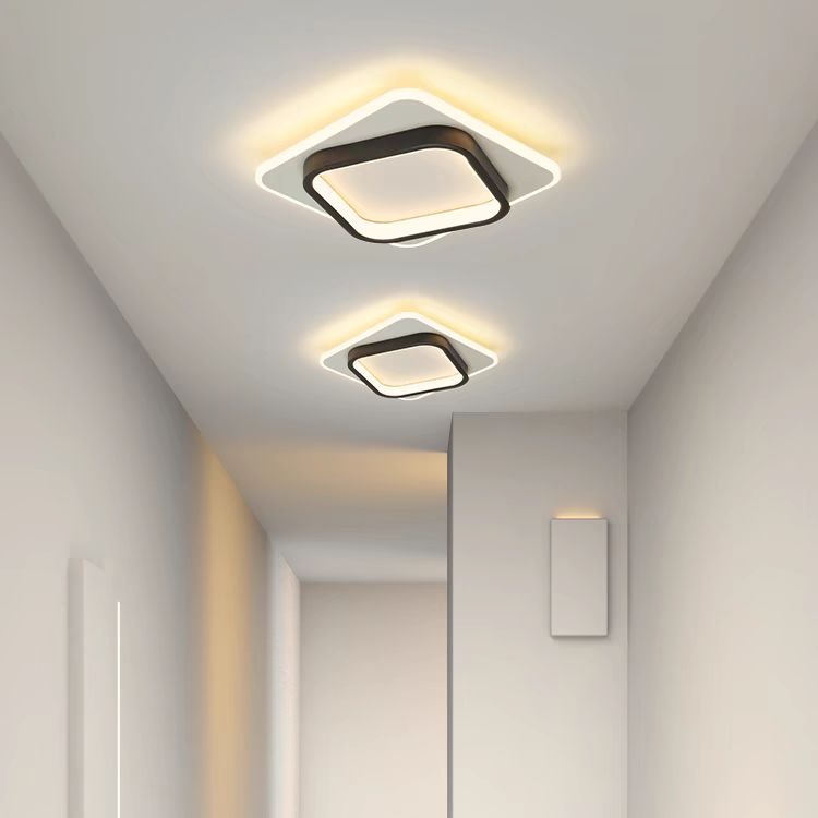 Lámpara de Techo LED Cuadrada de Oro para Sala de Estar – Diseño Moderno y Elegante 1