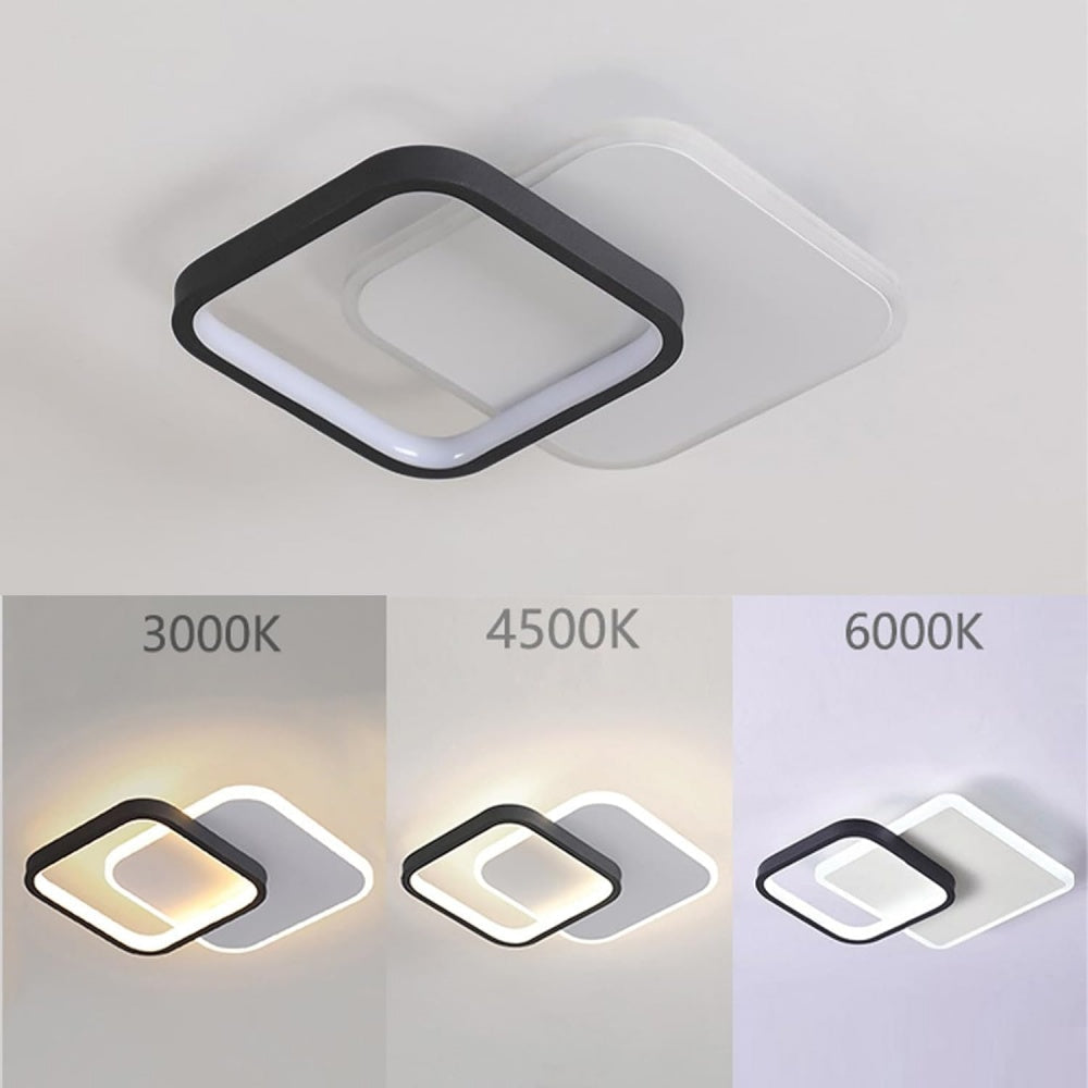 Lámpara de Techo LED Geométrica Moderna de Hierro Negro para Sala de Estar 3