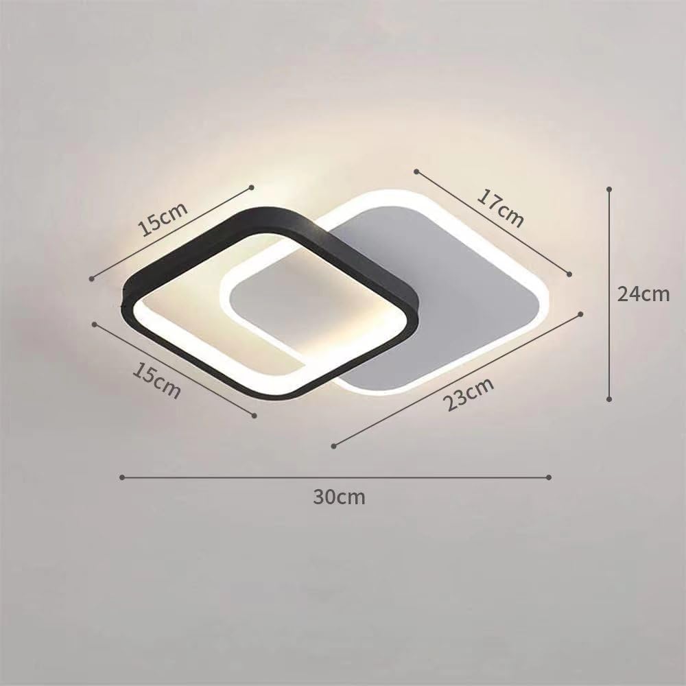 Lámpara de Techo LED Geométrica Moderna de Hierro Negro para Sala de Estar 5