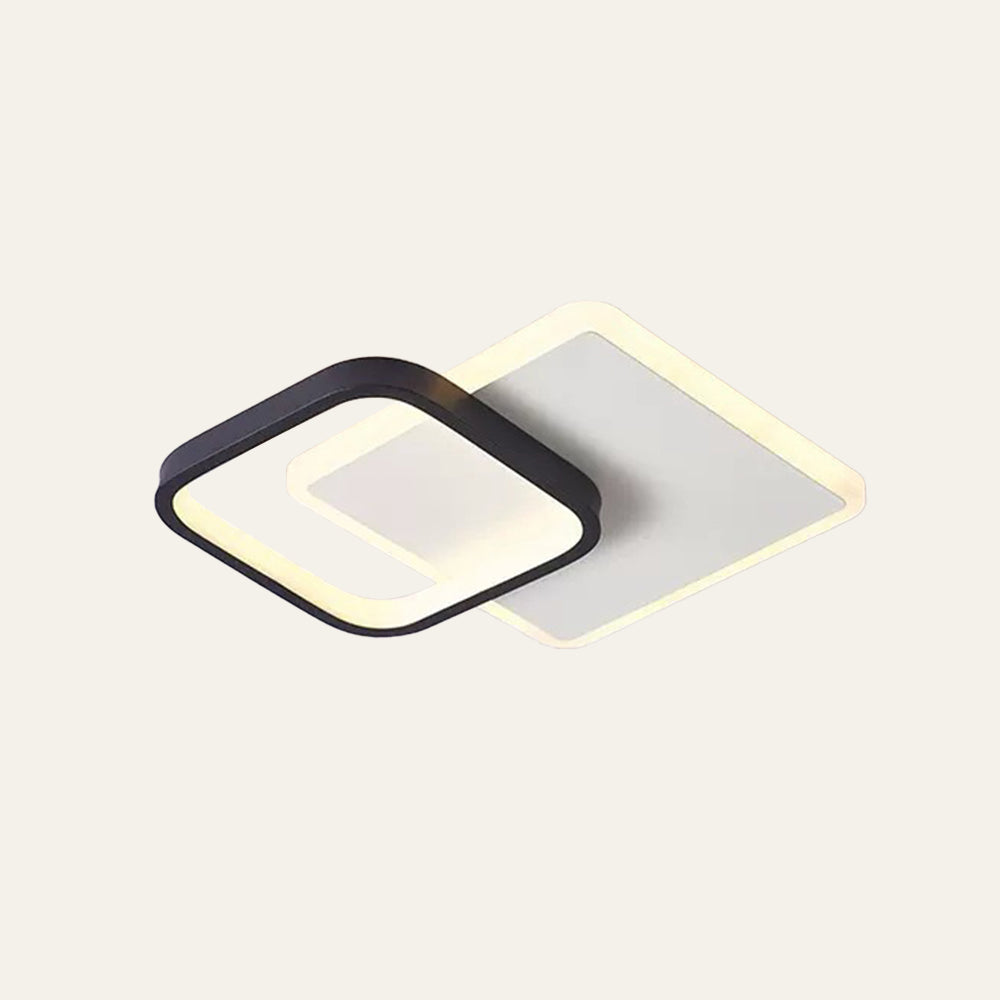 Lámpara de Techo LED Geométrica Moderna de Hierro Negro para Sala de Estar 7