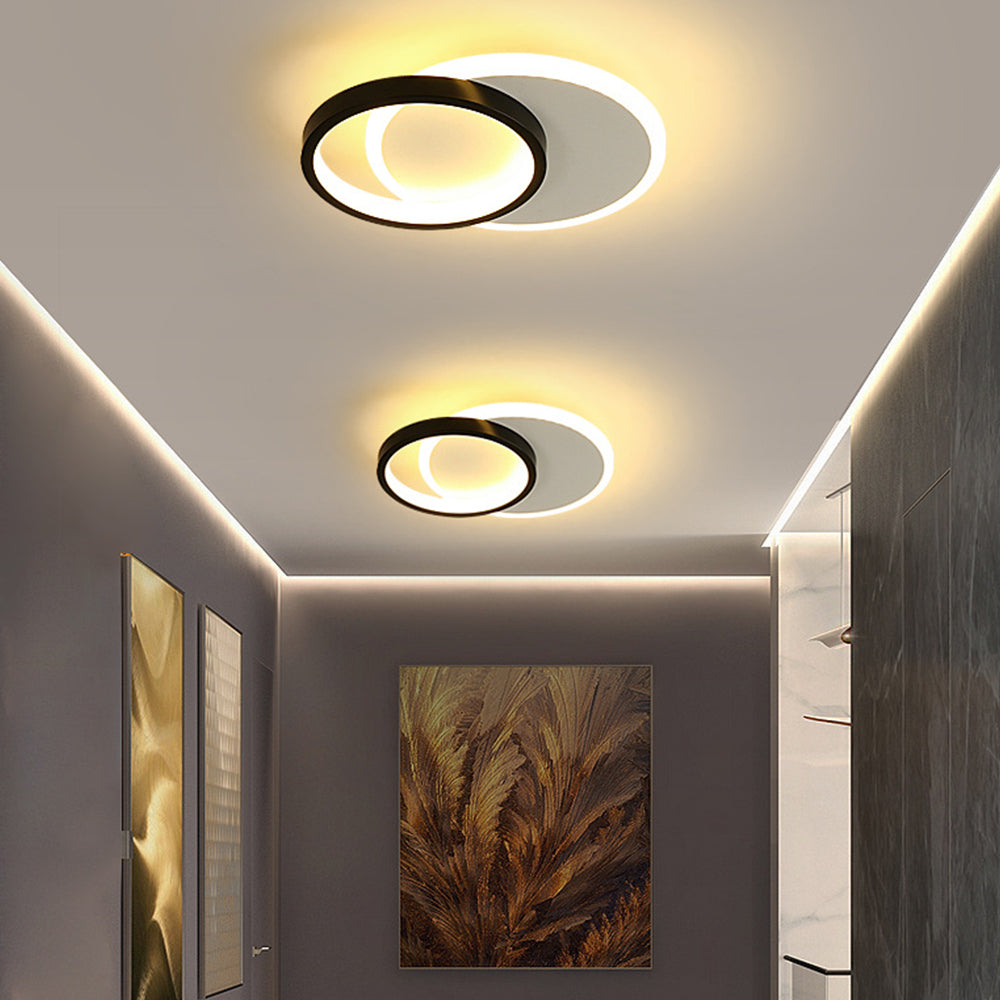 Lámpara de Techo LED Geométrica Moderna de Hierro Negro para Sala de Estar 8