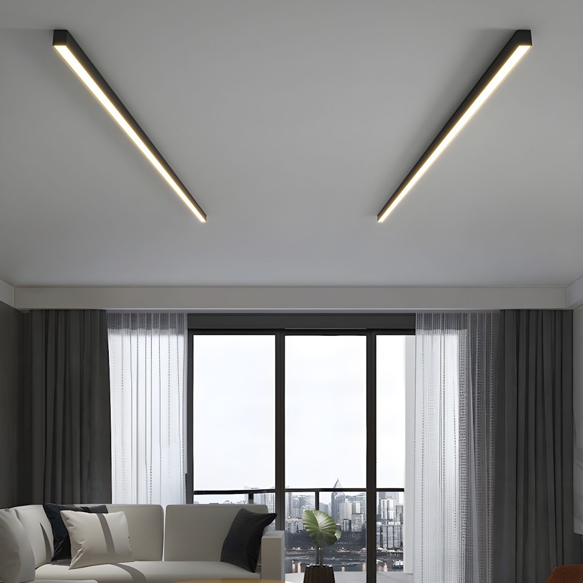Izoria - Lámpara de Techo LED Minimalista de Diseño Contemporáneo para Sala de Estar