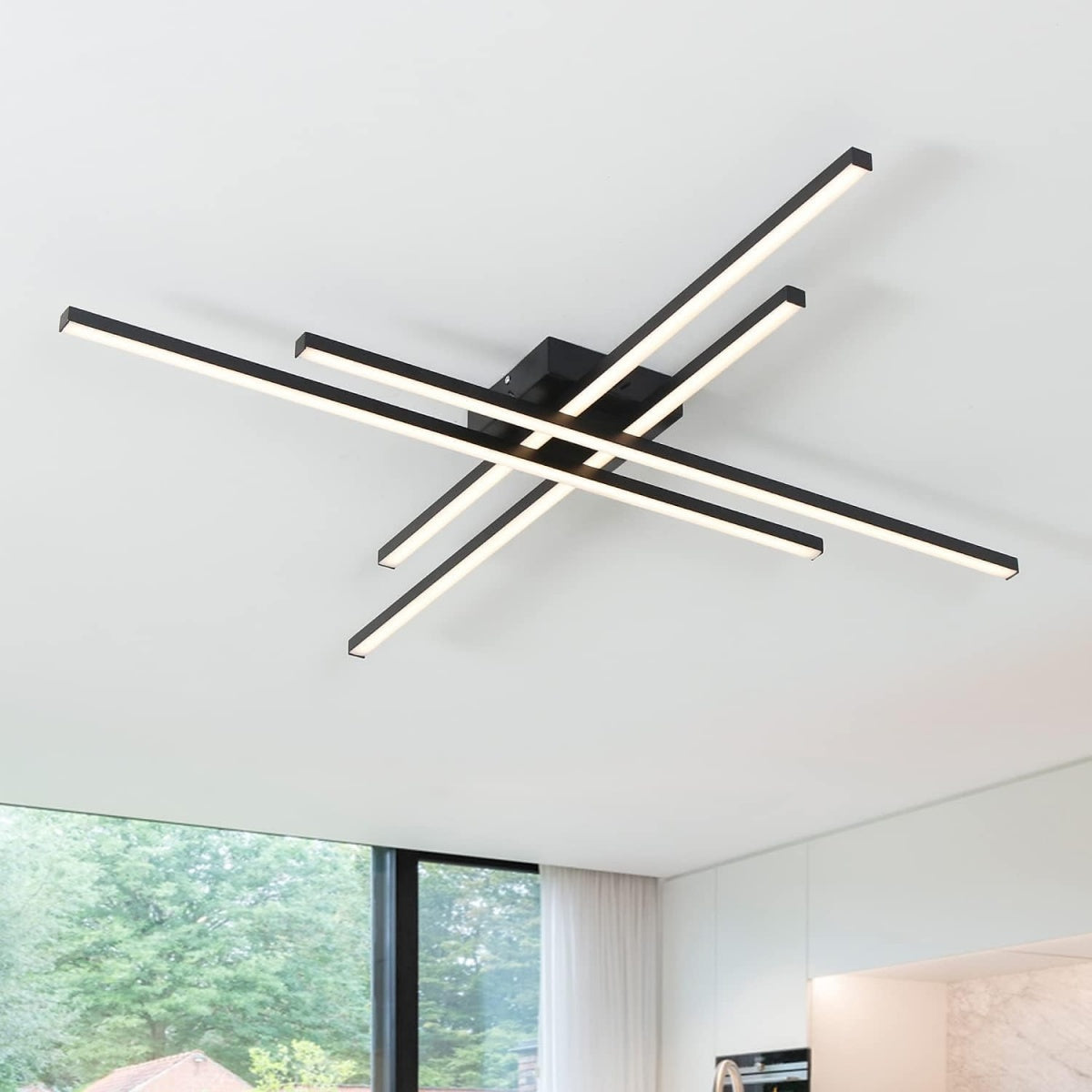 Lámpara de Techo LED Minimalista de Hierro Industrial para Sala de Estar - Iluminación Eficiente y Elegante 0
