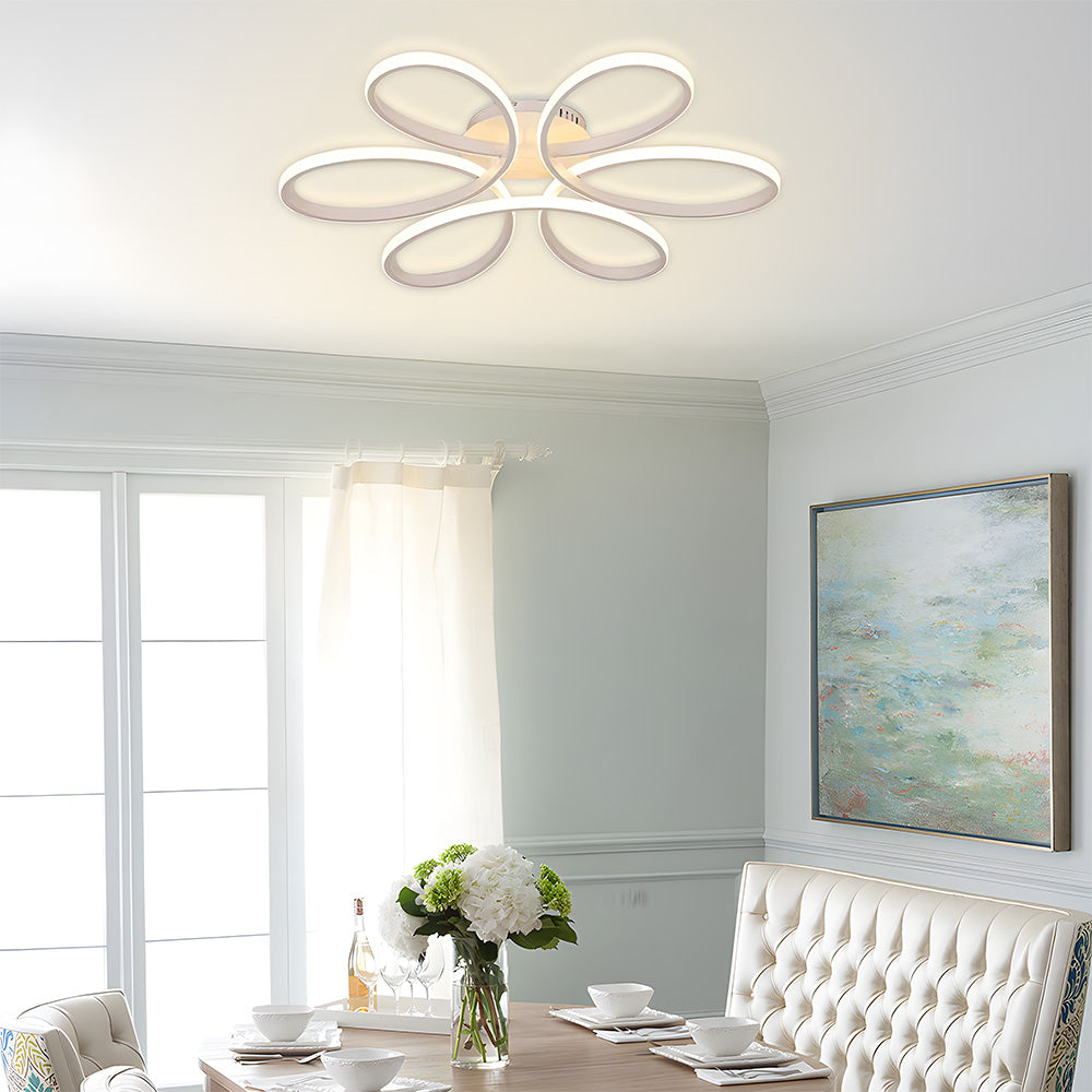 Lámpara de Techo LED Minimalista de Metal en Forma de Pétalo para Salón 7