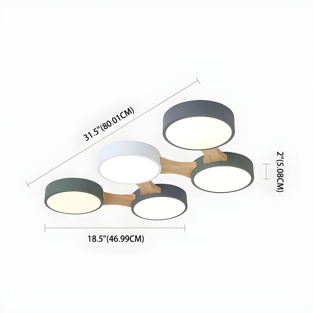 Lámpara de Techo LED Moderna Minimalista para Dormitorio, Iluminación Eficiente y Diseño Elegante, Materiales de Hierro y Madera 7