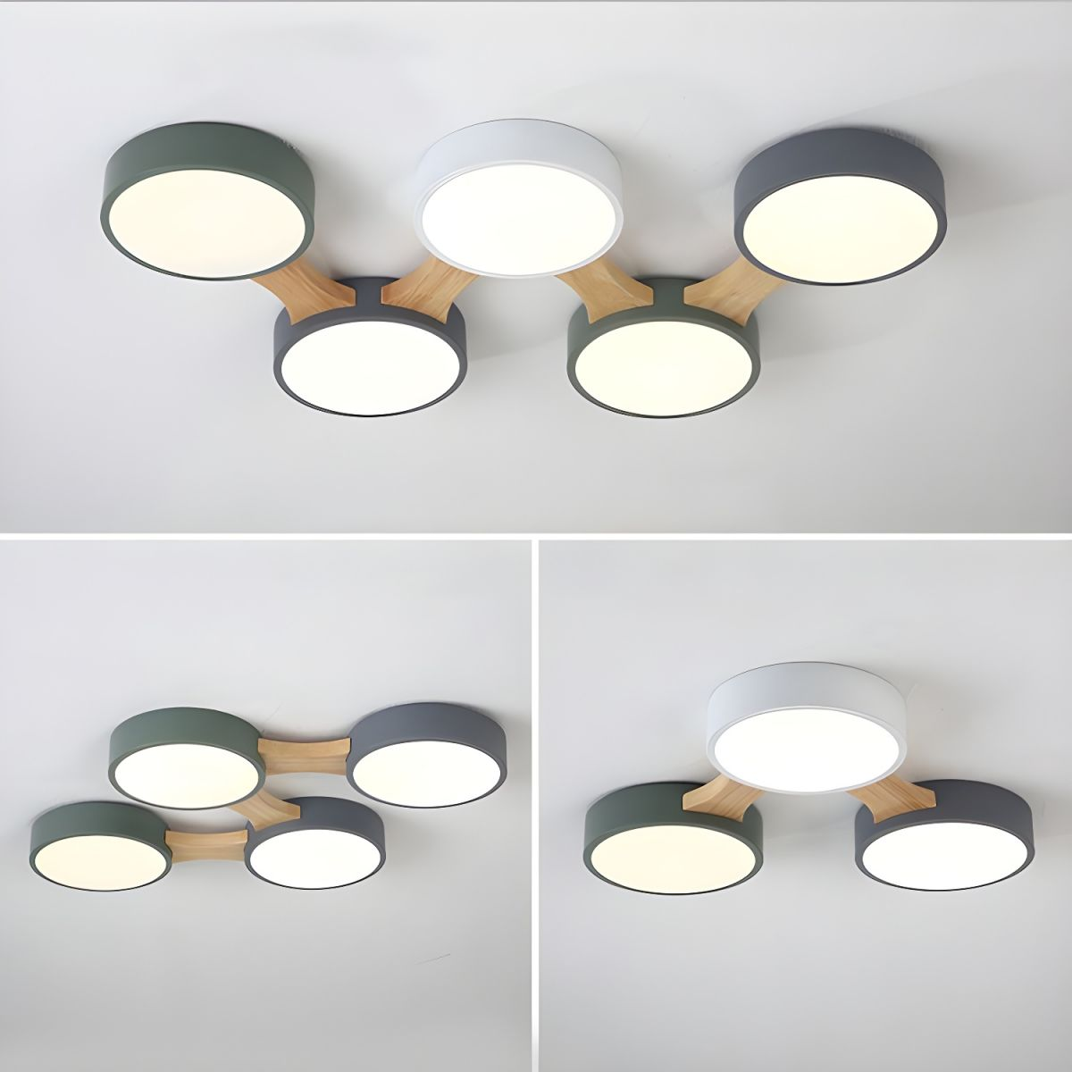 Lámpara de Techo LED Moderna Minimalista para Dormitorio, Iluminación Eficiente y Diseño Elegante, Materiales de Hierro y Madera 8