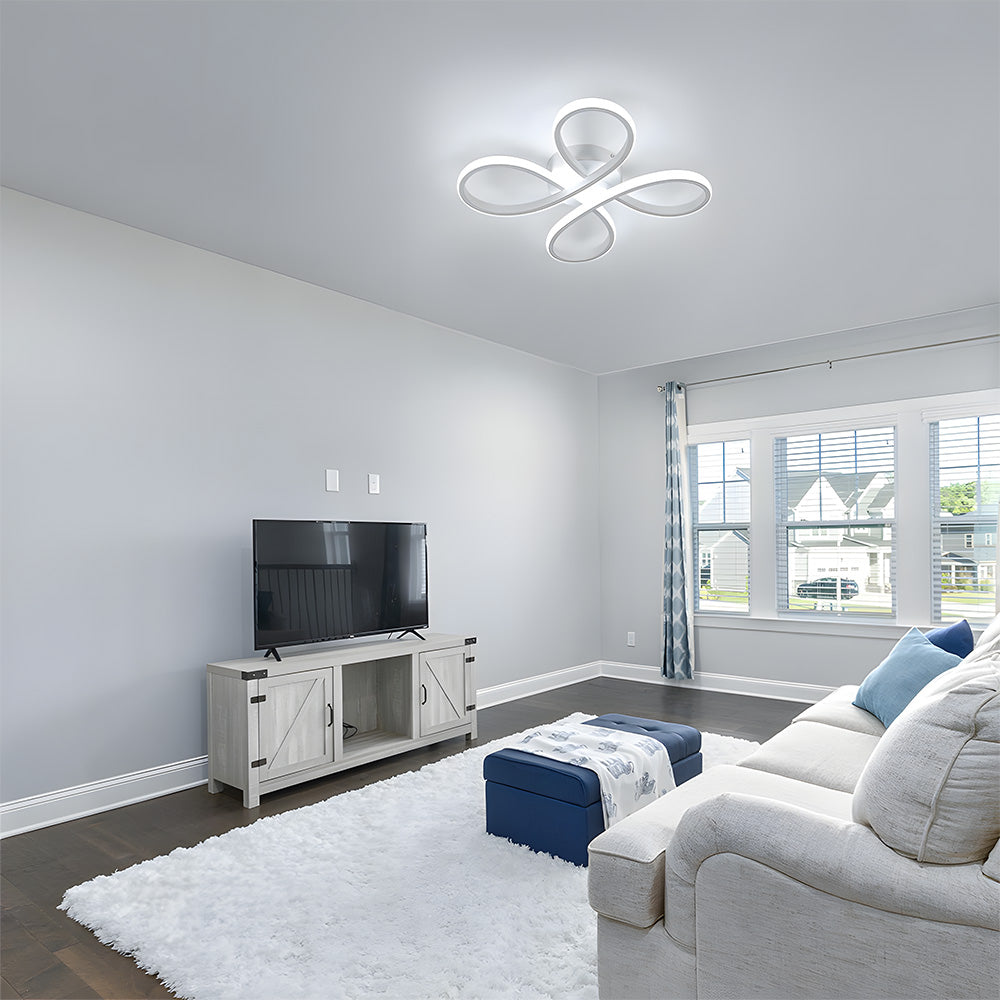 Lámpara de Techo LED Moderna de Hierro, 30W, 2400 Lúmenes, Ideal para Dormitorio y Sala de Estar, Diseño Elegante y Eficiente 9