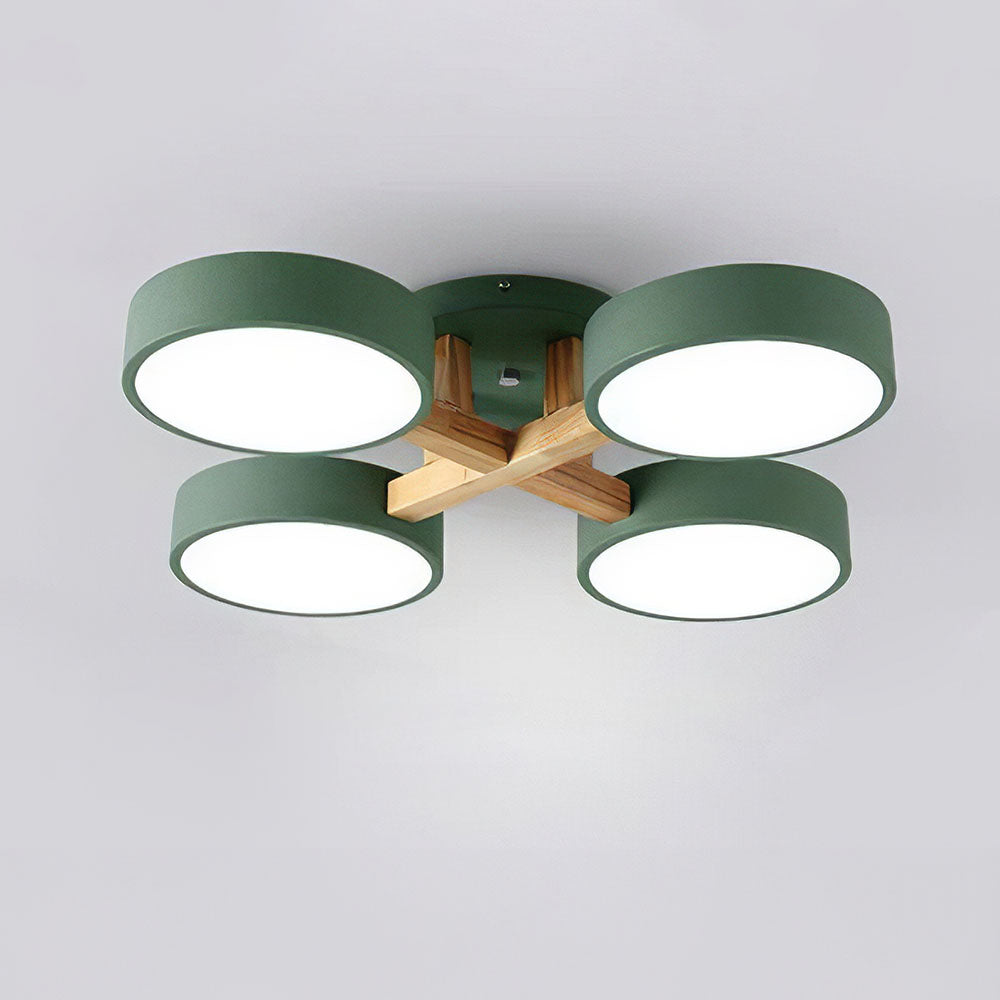 Lámpara de Techo LED Moderna de Hierro y Madera para Dormitorio – Diseño Geométrico 6