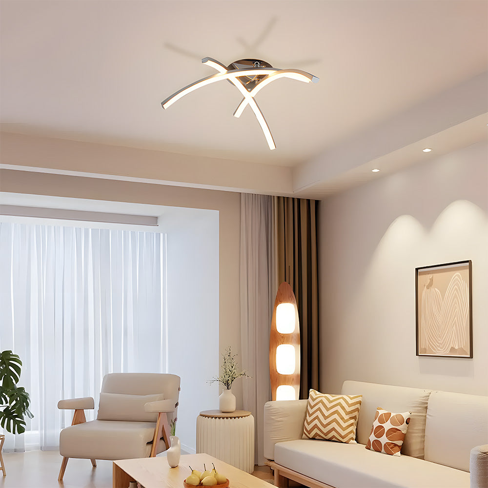 Lámpara de Techo LED Moderna en Forma de Tridente para Dormitorio – Diseño Creativo y Eficiente 8