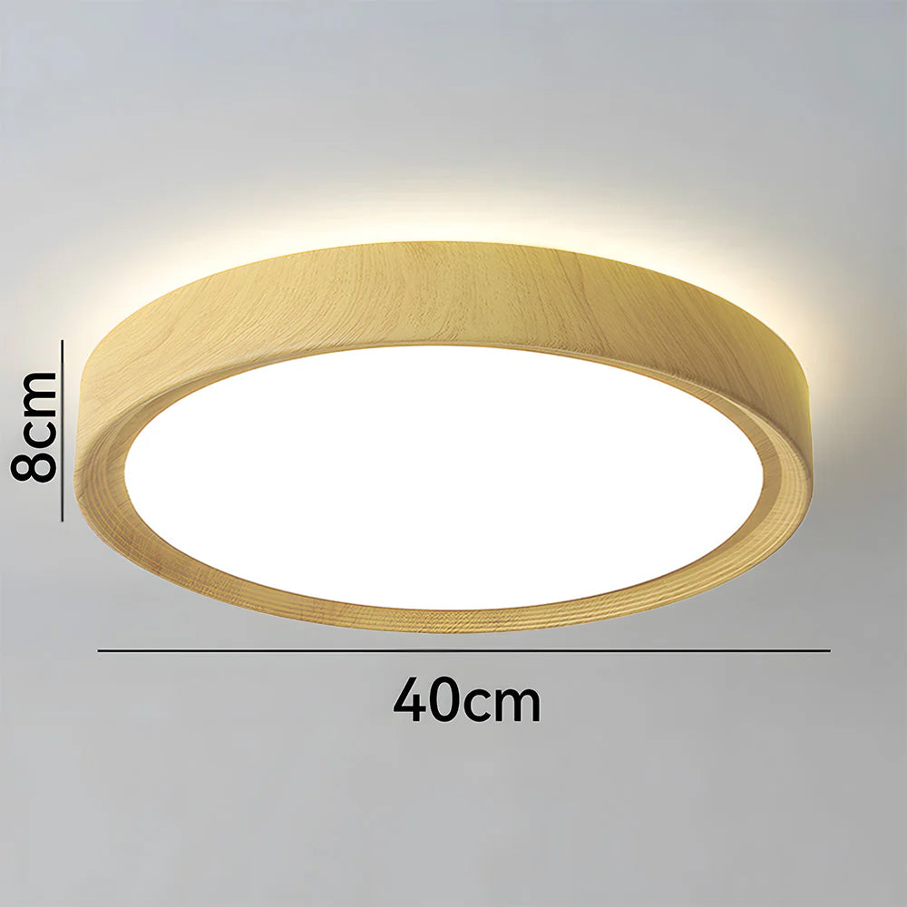 Lámpara de Techo LED Redonda Minimalista de Hierro y Madera para Interiores – Disponible en 30, 40 y 50 cm 7