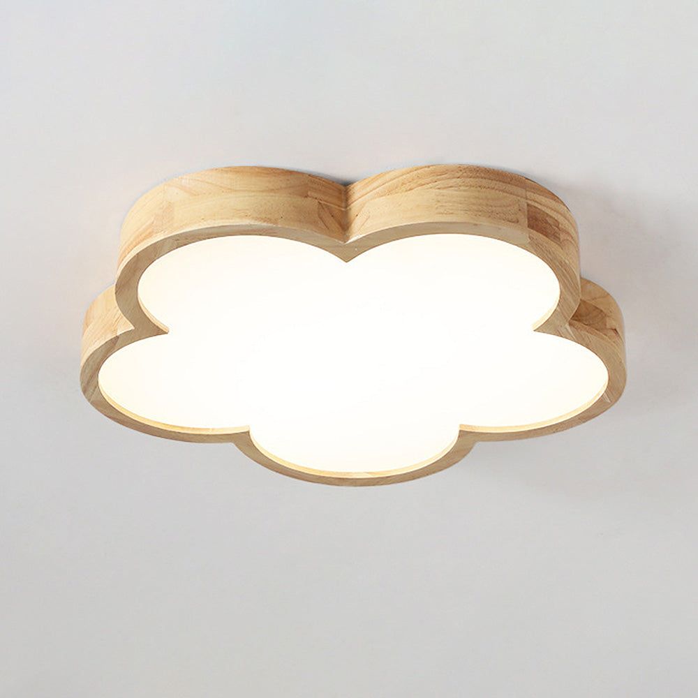 Lámpara de Techo LED Wabi-Sabi de Madera con Diseño Floral para Dormitorio y Sala de Estar 1